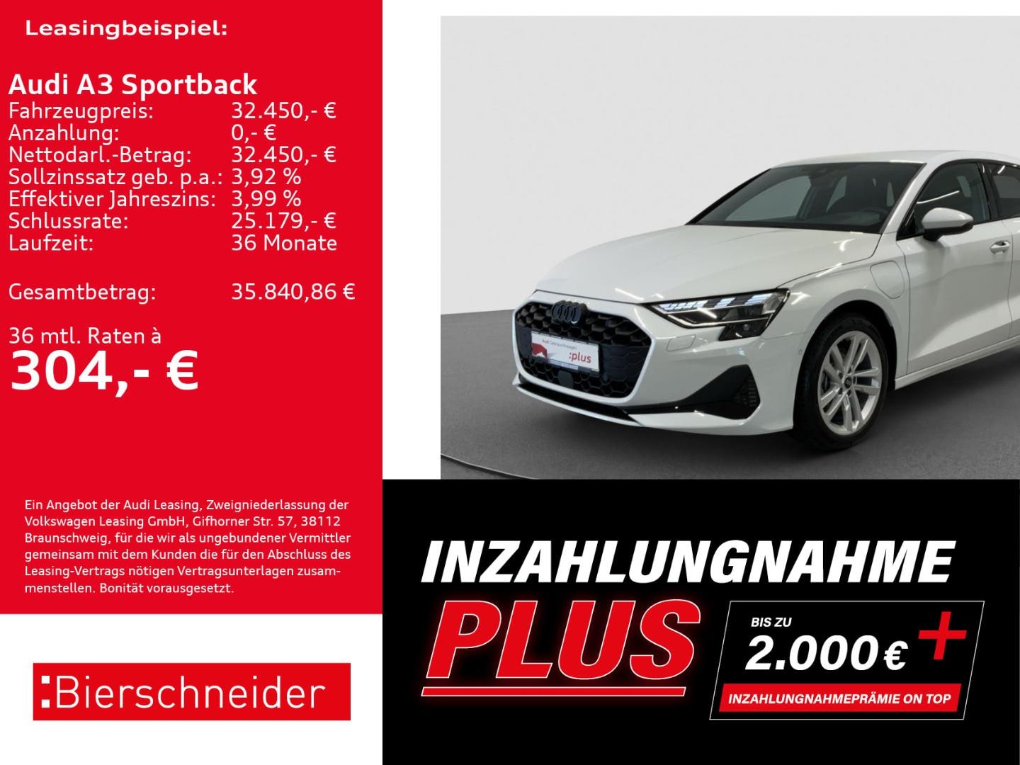 Bild über Audi A3 Sportback TFSI e advanced 40 TFSI e S tronic - für weitere Informationen kontaktieren Sie den Audi Partner