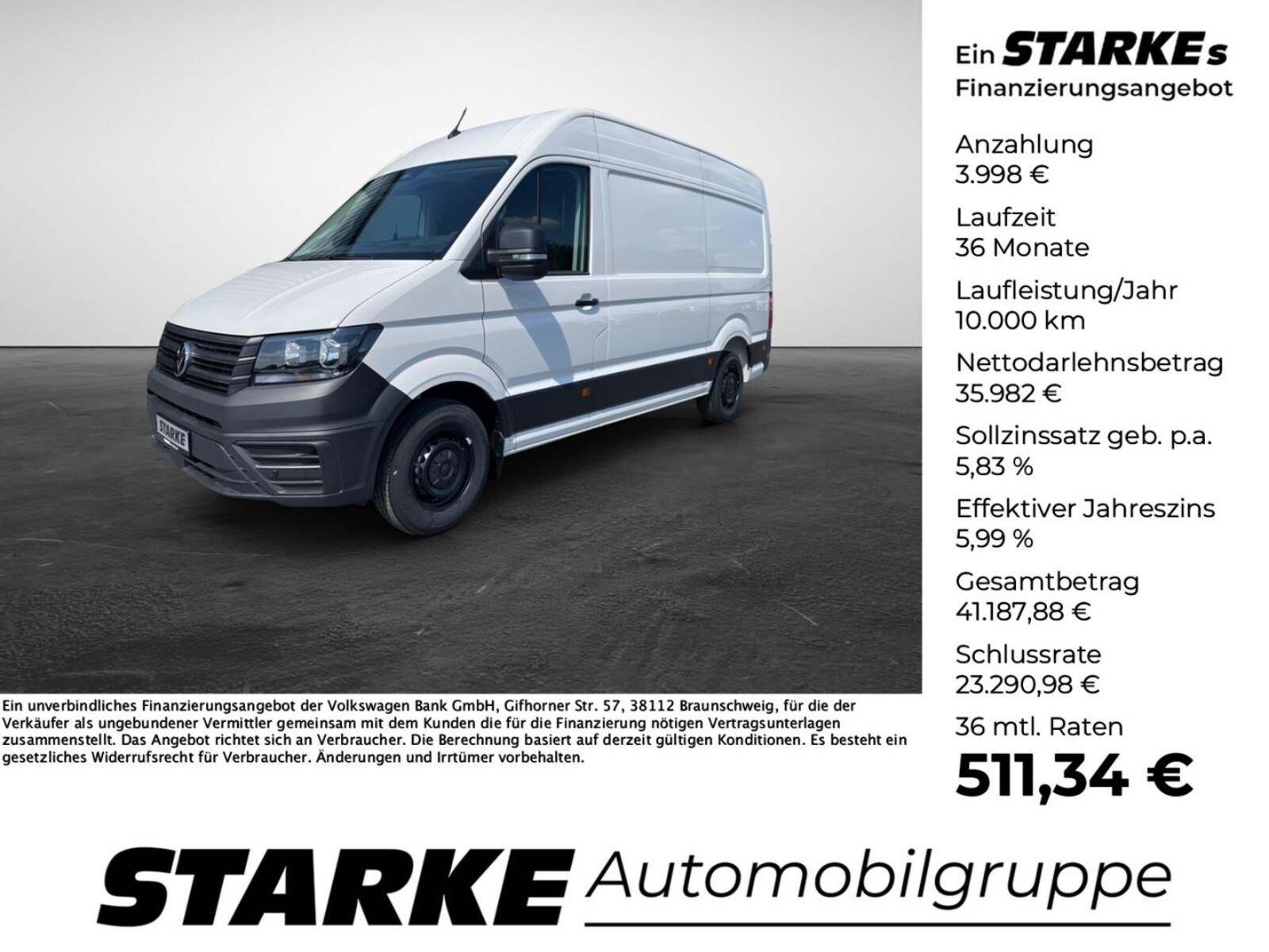 Volkswagen Crafter Kasten mittlerer Radstand