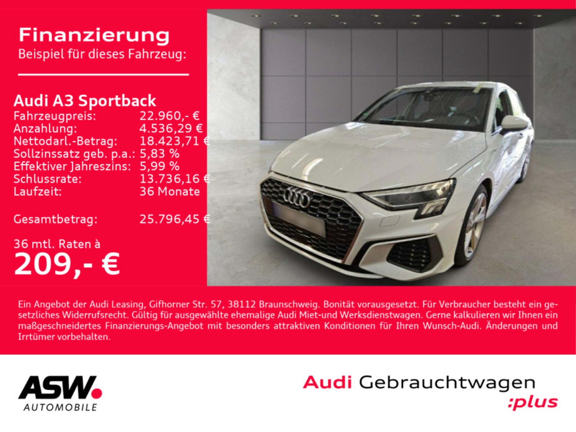 Audi A3 Sportback S line