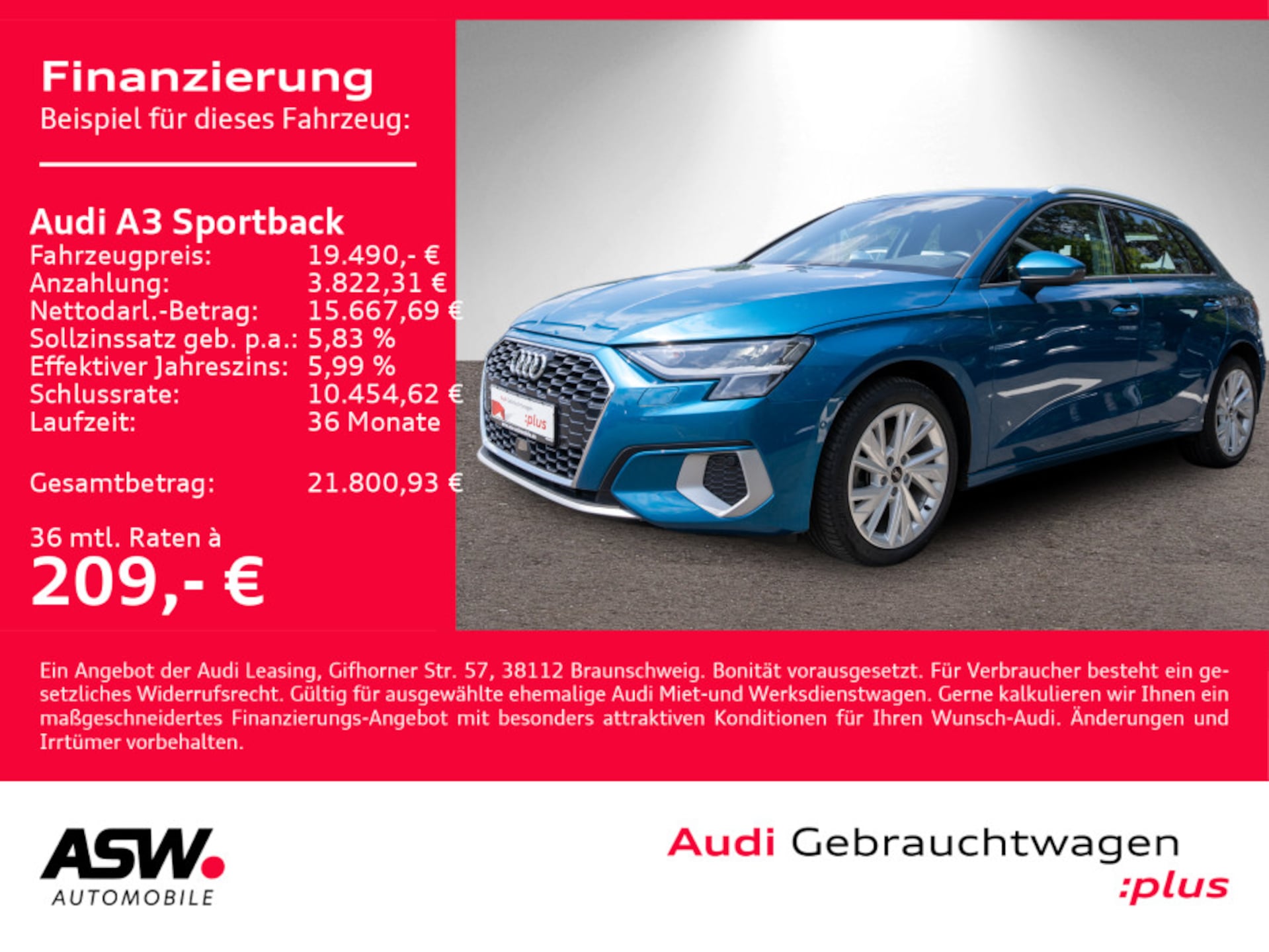 Audi A3 Sportback Advanced