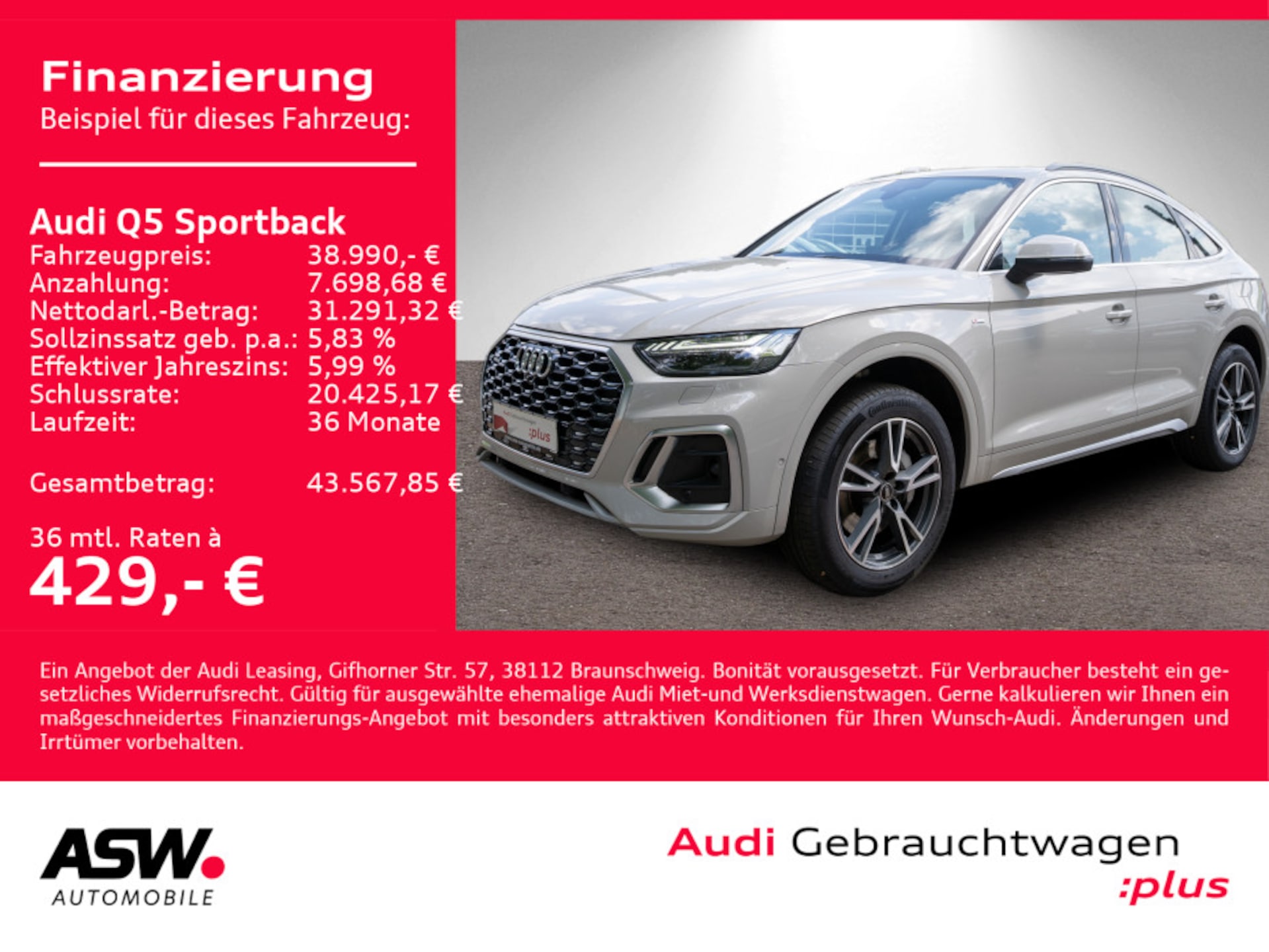 Audi Q5 Sportback TFSI e S line