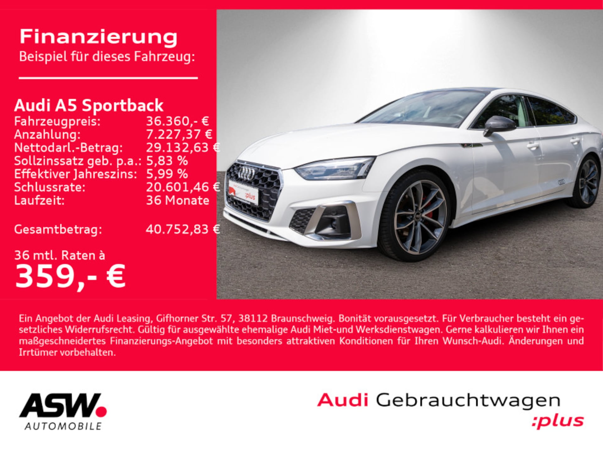 Audi A5 Sportback S line