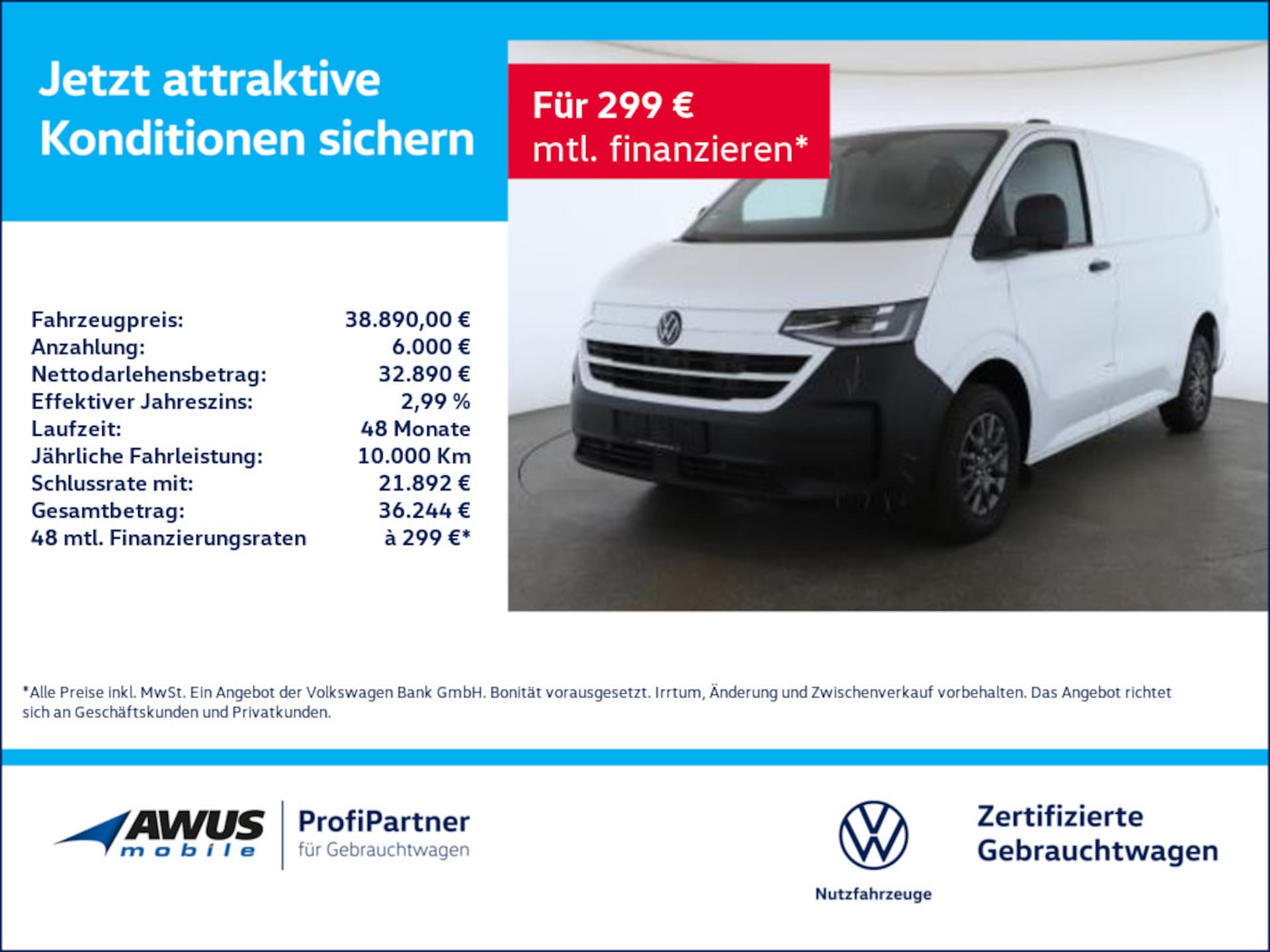 Volkswagen Transporter Kasten kurzer Radstand