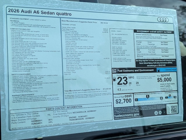 2026 Audi A6 Sedan