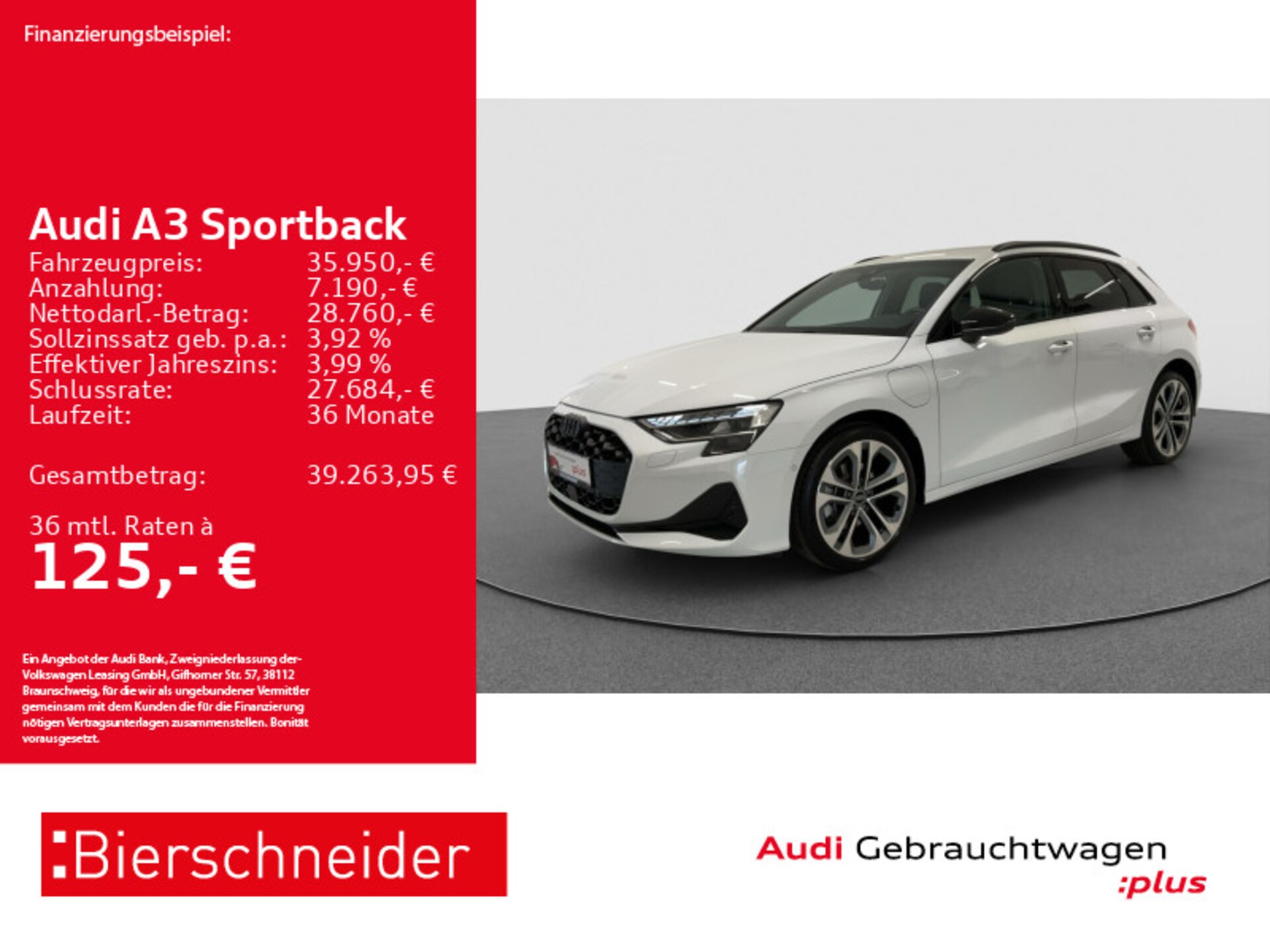 Audi A3 Sportback TFSI e Advanced