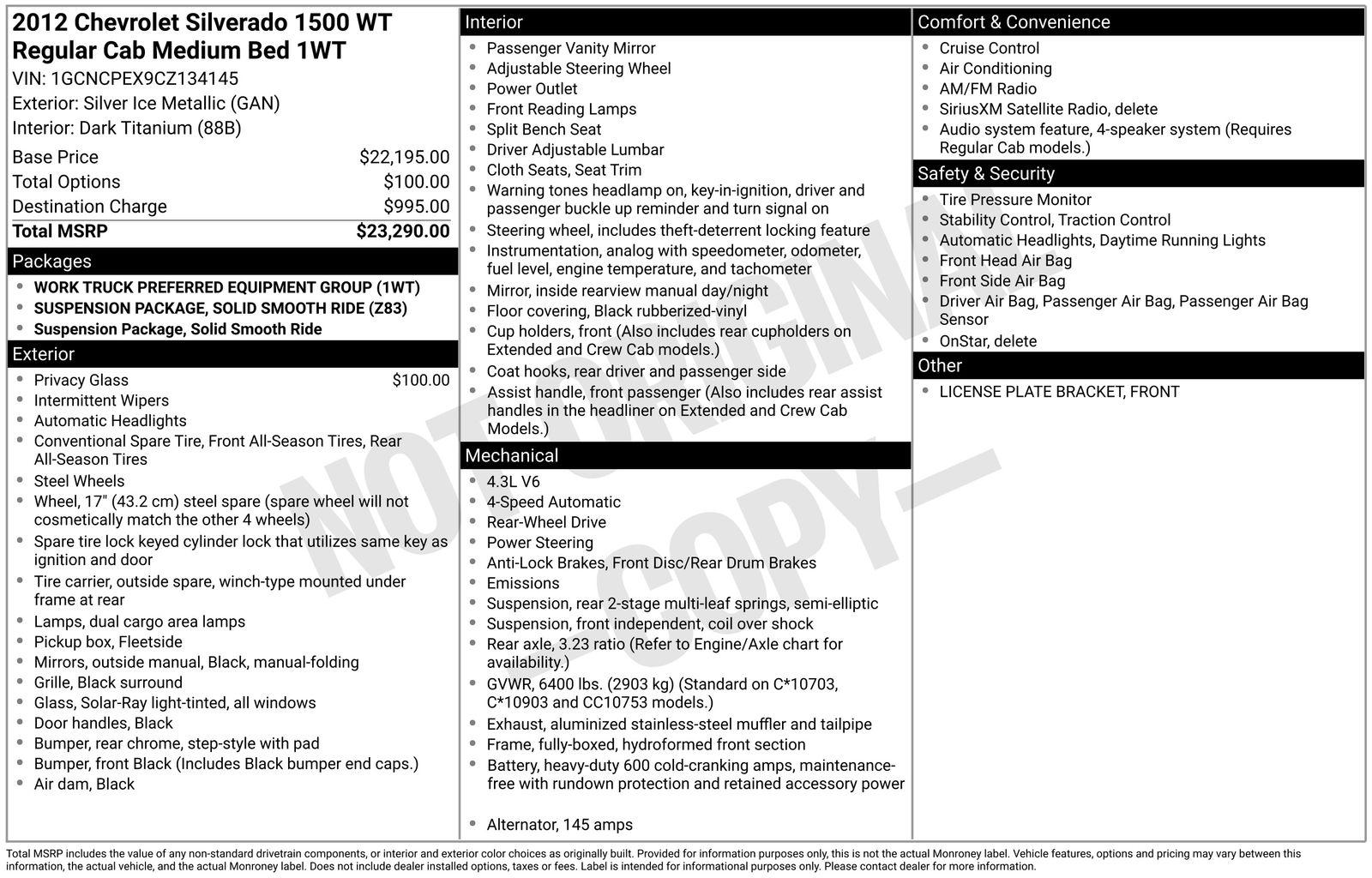2012 Chevrolet Silverado 1500 Work Truck Regular Cab SWB's photo