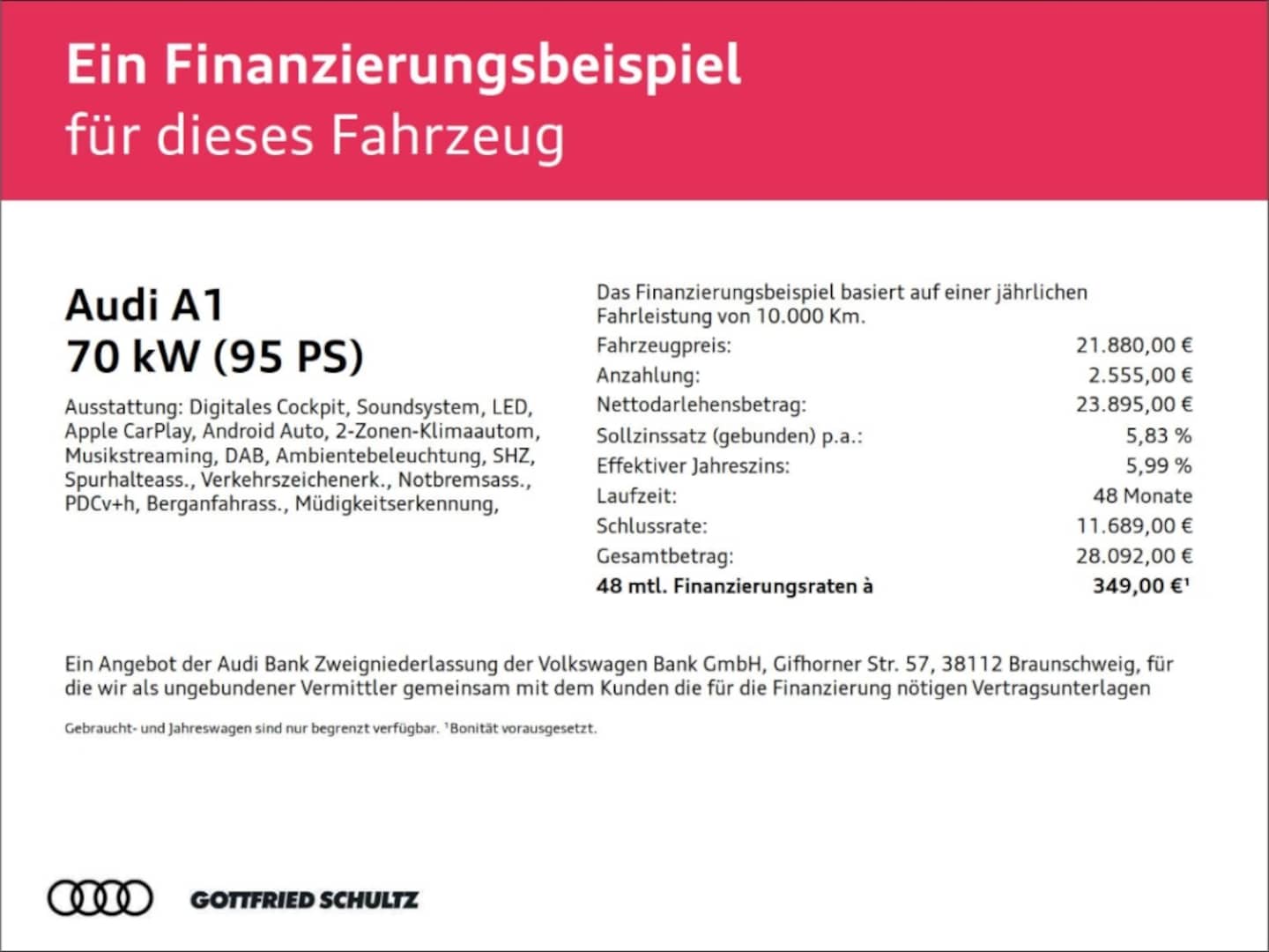 Bild über Audi A1 Sportback 25 TFSI S tronic - für weitere Informationen kontaktieren Sie den Audi Partner