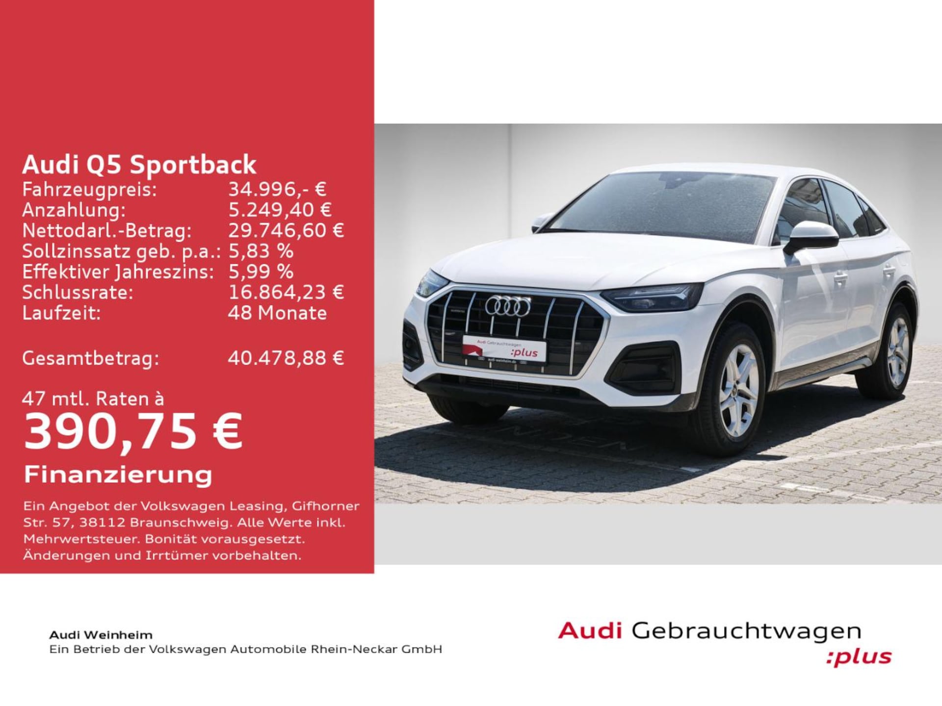 Audi Q5 Sportback TFSI e advanced