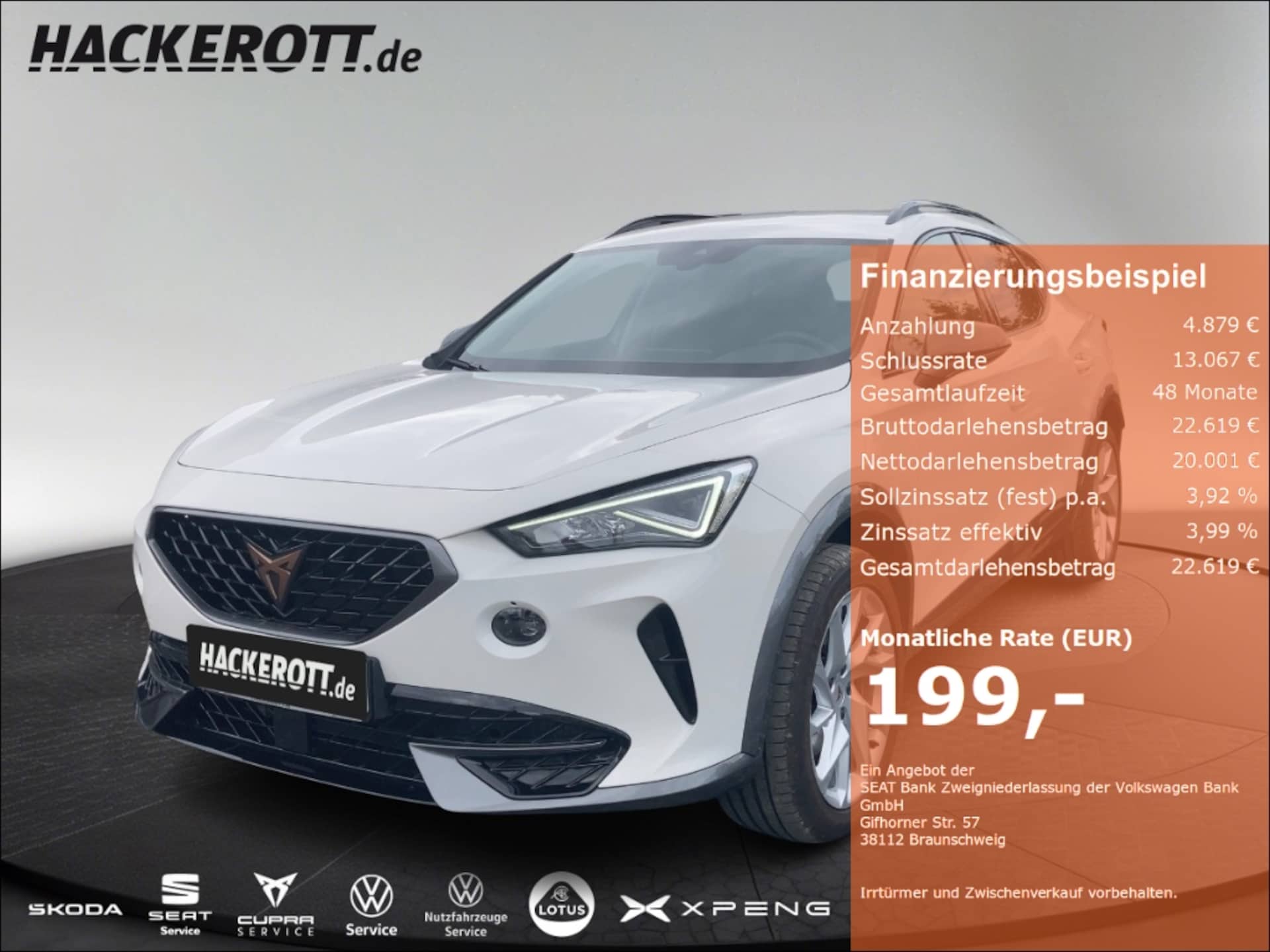 Cupra Formentor 2023 — 1.5 TSI Aktion 3,99% eff. Zins Sitzheizung LED Lenkrad heizbar ACC