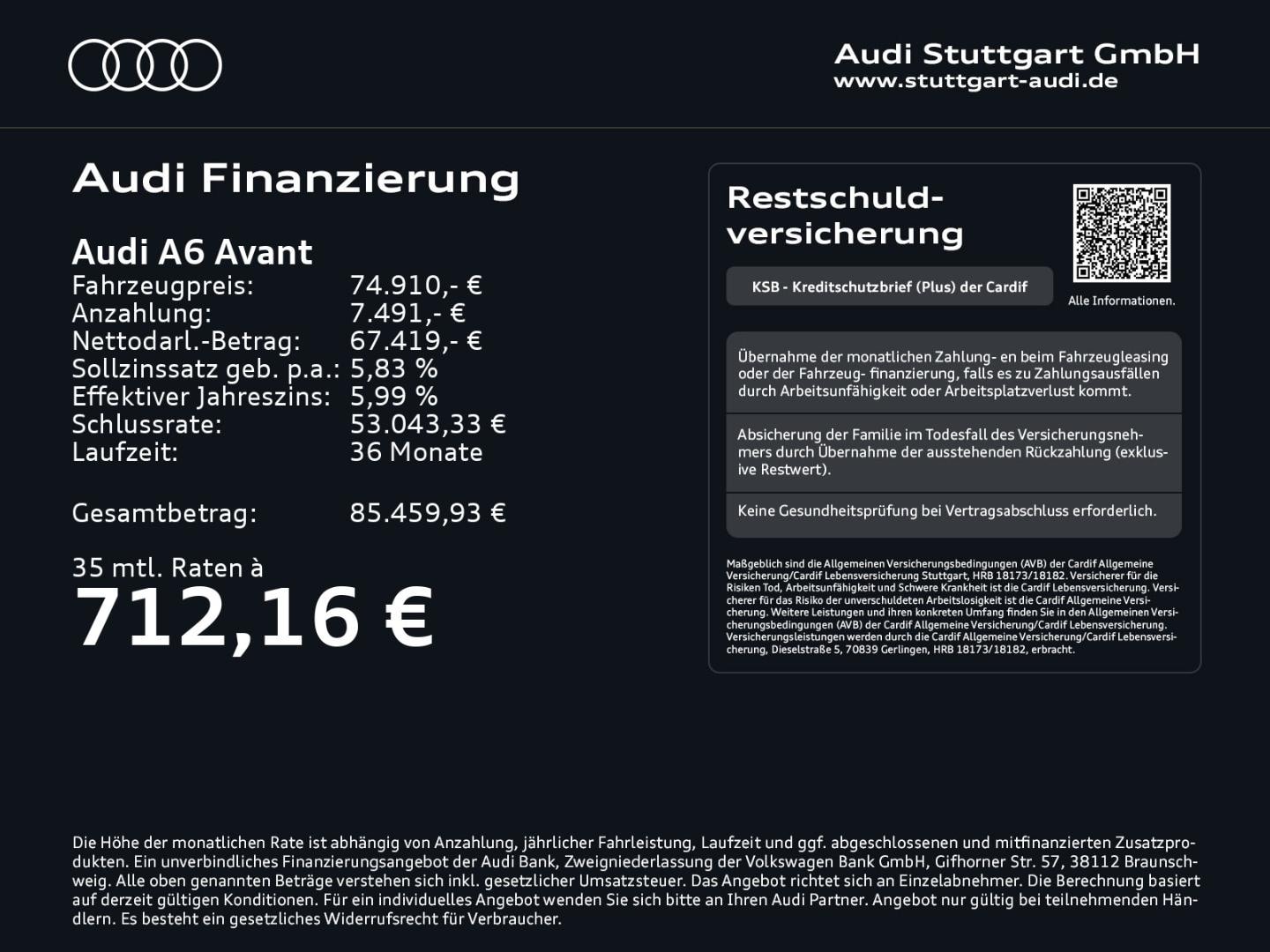 Bild über Audi A6 Avant edition one TFSI quattro 270 kW S tronic - für weitere Informationen kontaktieren Sie den Audi Partner
