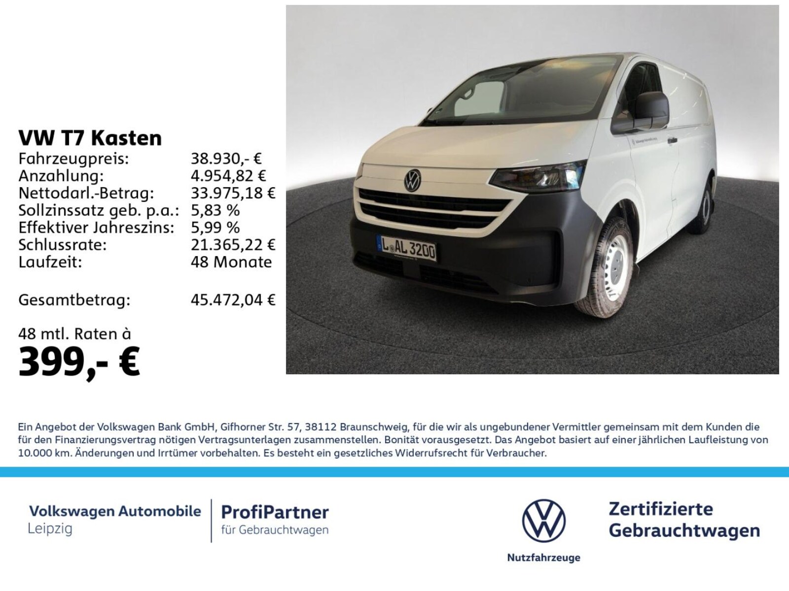 Volkswagen Transporter Kasten kurzer Radstand