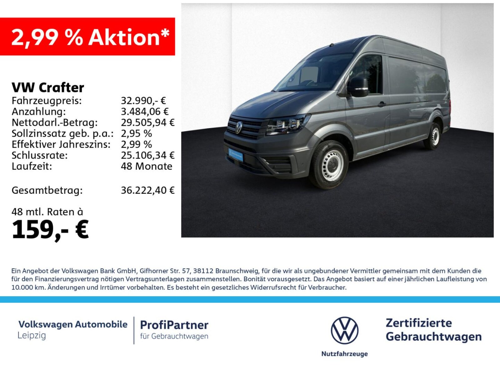 Volkswagen Crafter Kasten mittlerer Radstand