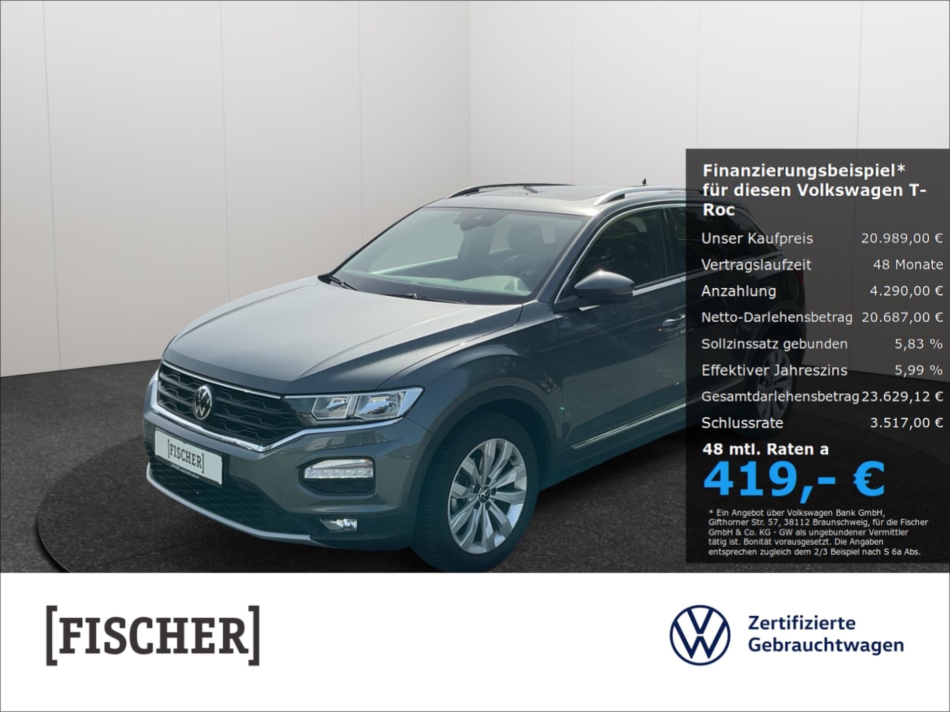 Volkswagen T-Roc 2021 — 1.5TSI DSG Navi SHZ Pano Rear View ACC PDC Sport