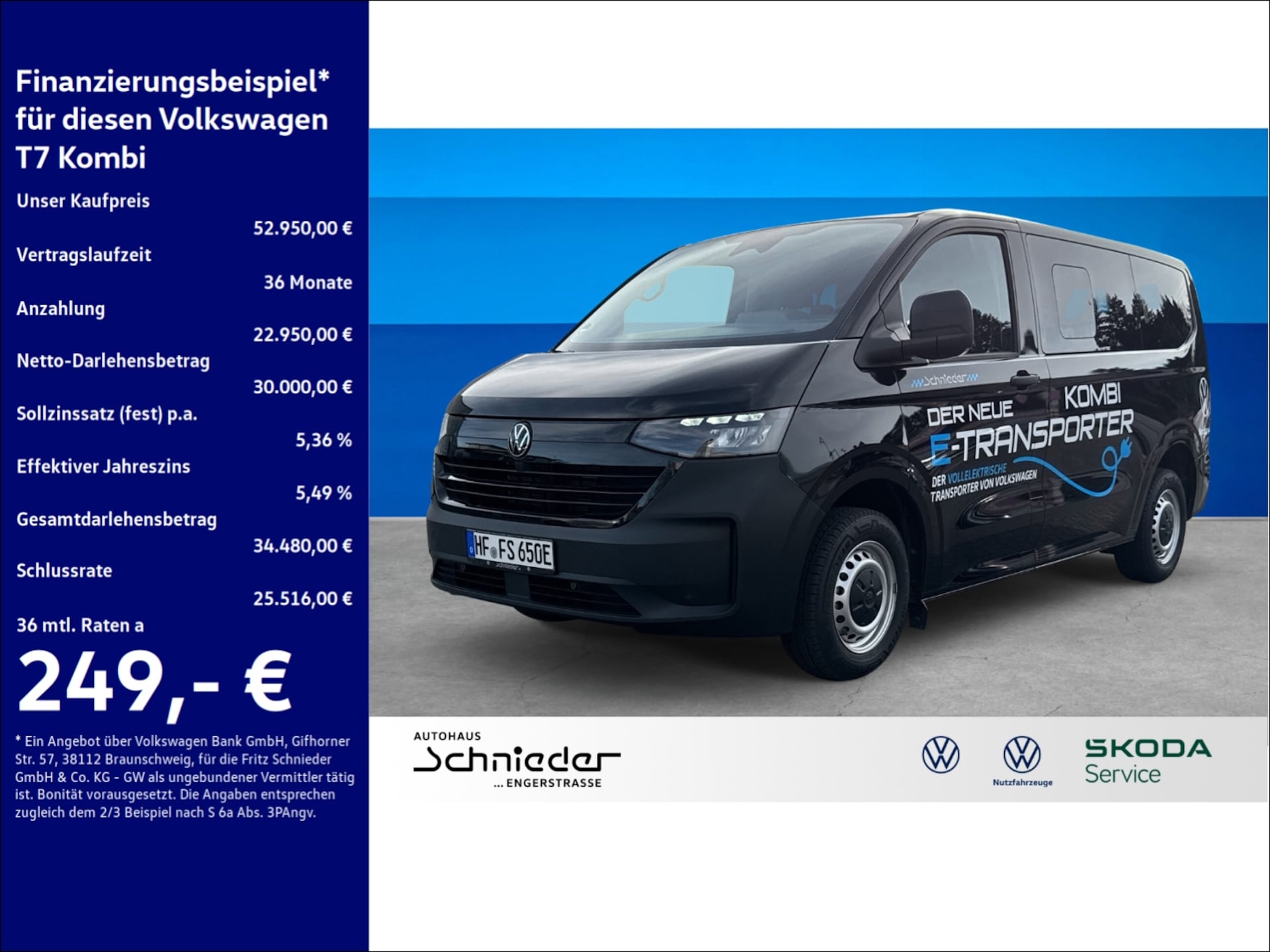 Volkswagen Transporter Kombi kurzer Radstand