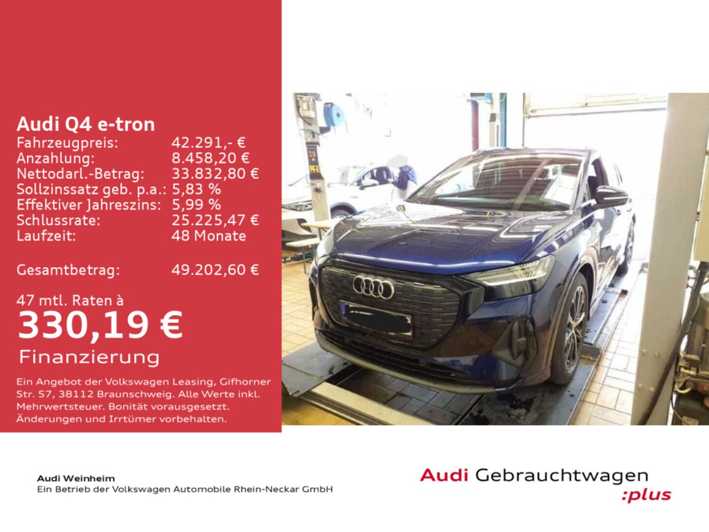 Bild über Audi Q4 e-tron 50 e-tron quattro - für weitere Informationen kontaktieren Sie den Audi Partner