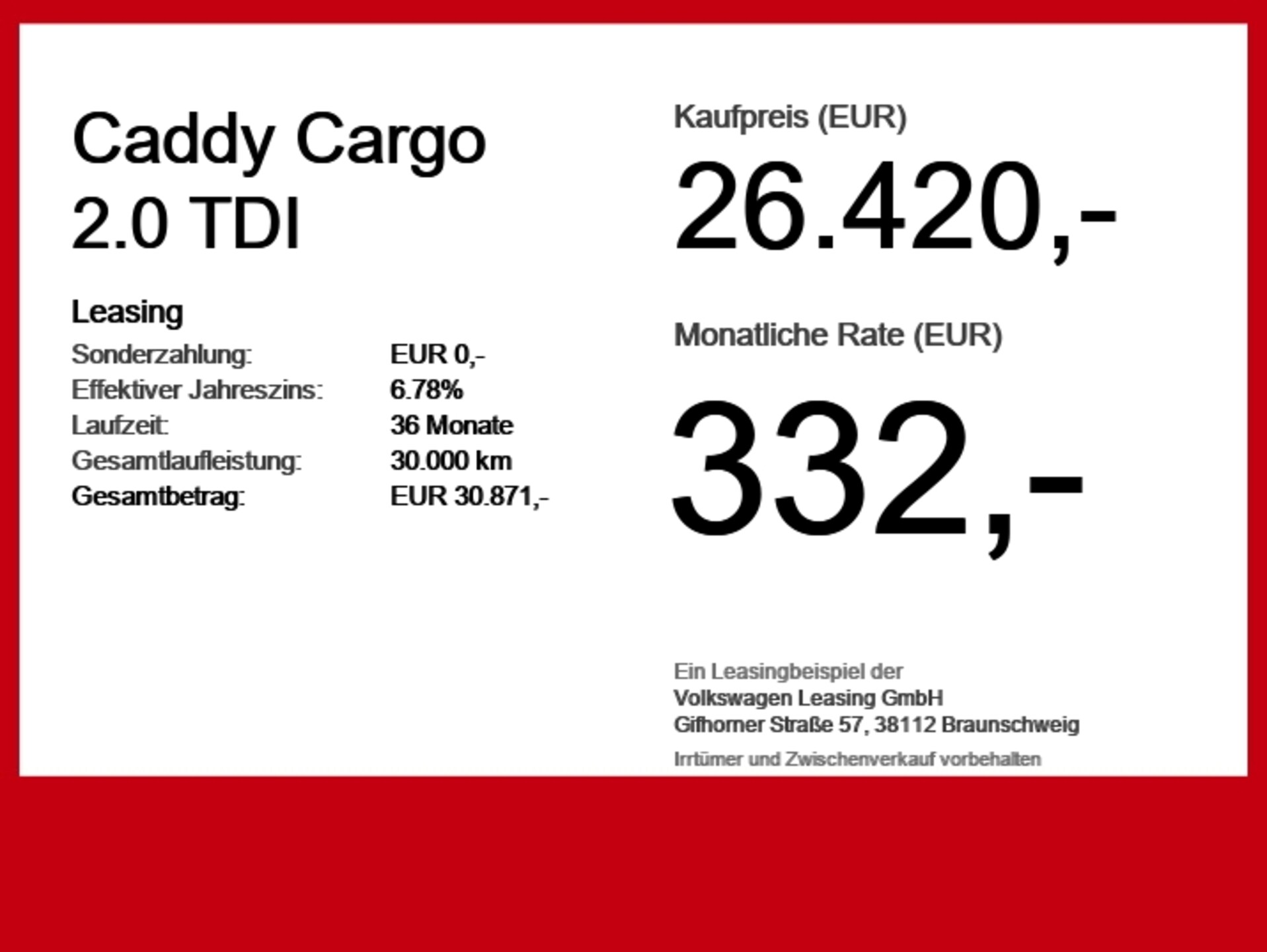 Volkswagen Caddy Cargo