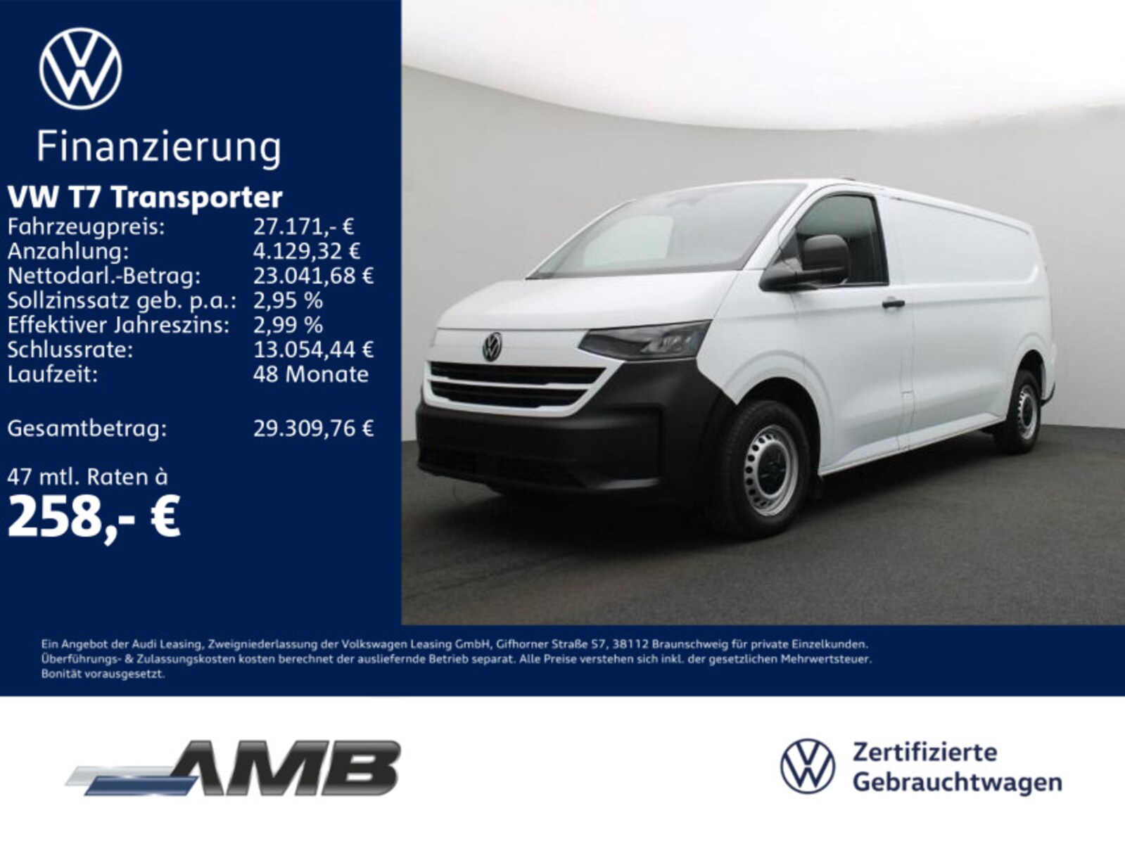 Volkswagen Transporter Kasten langer Radstand