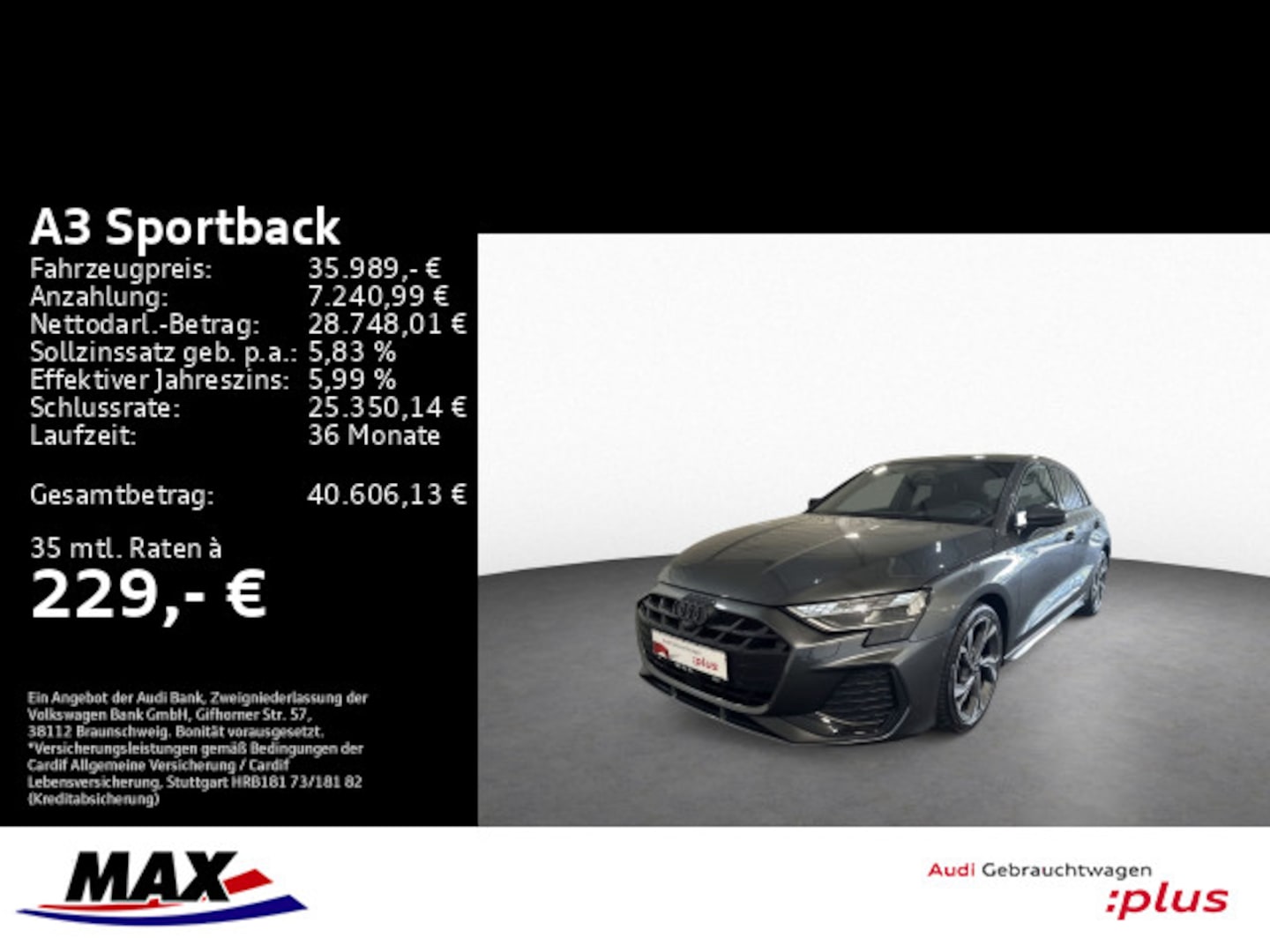 Bild über Audi A3 Sportback TDI S tronic - für weitere Informationen kontaktieren Sie den Audi Partner
