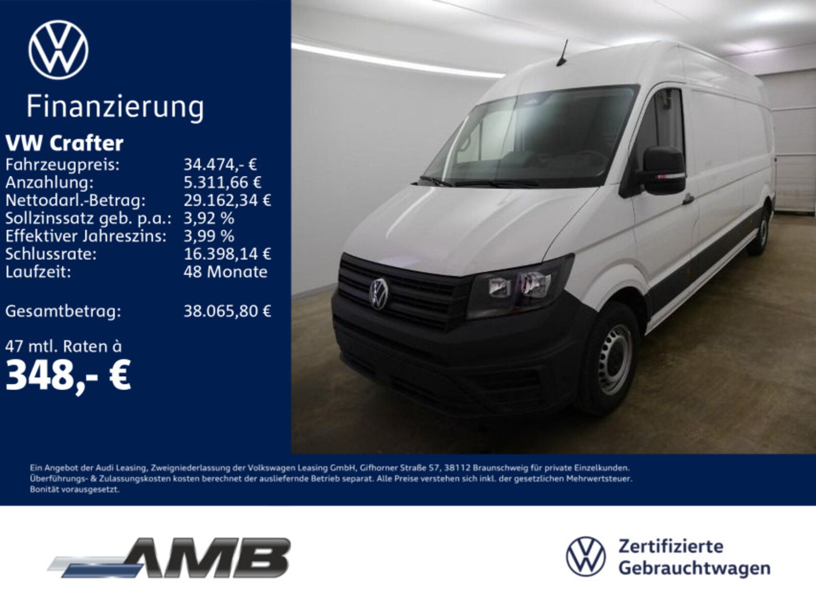 Volkswagen Crafter Kasten langer Radstand