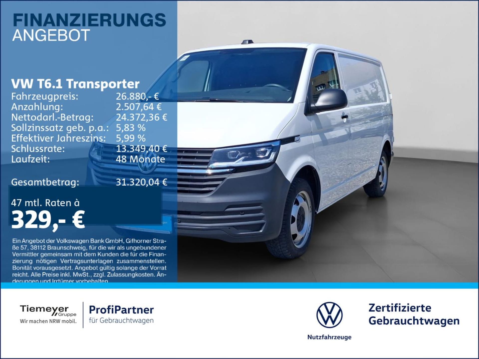 Volkswagen T6.1 Transporter Kasten kurzer Radstand