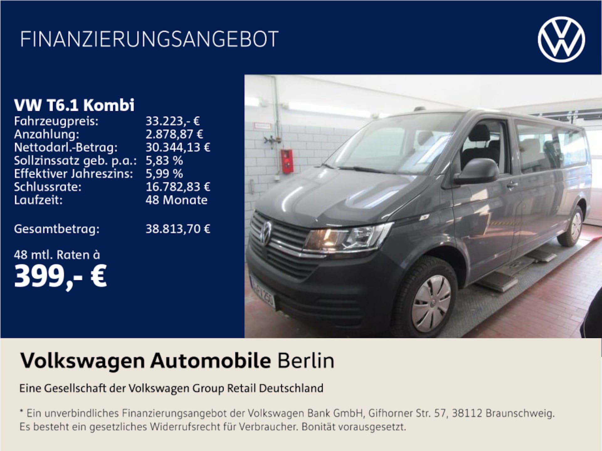 Volkswagen T6.1 Transporter Kombi langer Radstand