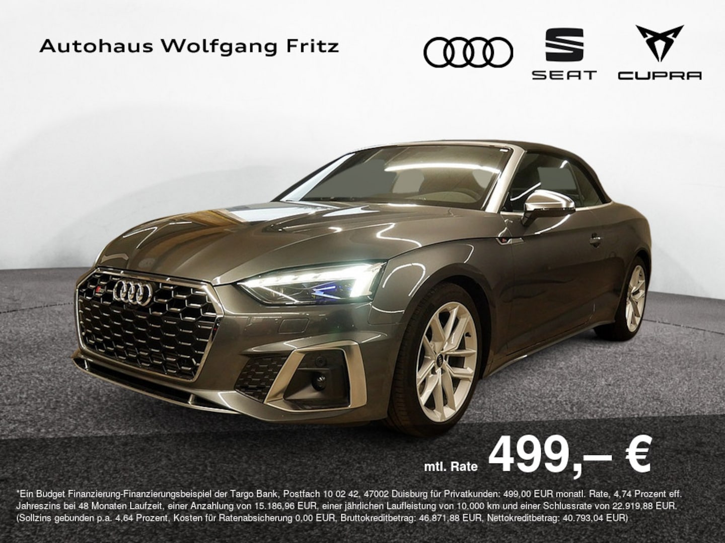 Bild über Audi S5 Cabriolet TFSI quattro tiptronic - für weitere Informationen kontaktieren Sie den Audi Partner