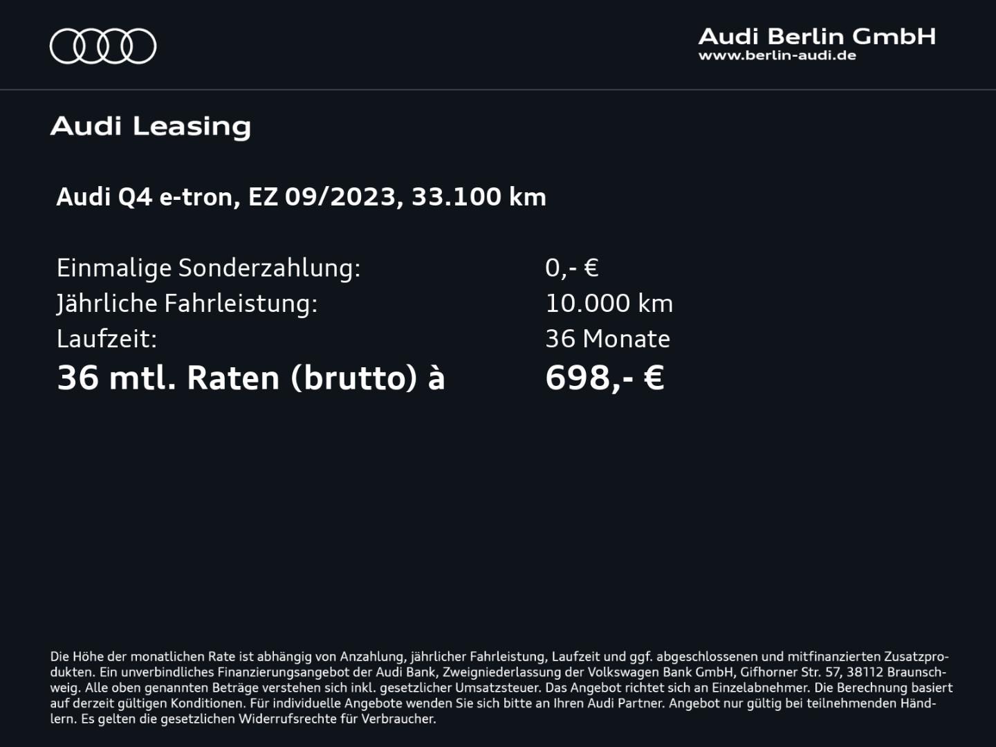 Bild über Audi Q4 e-tron 50 e-tron quattro - für weitere Informationen kontaktieren Sie den Audi Partner