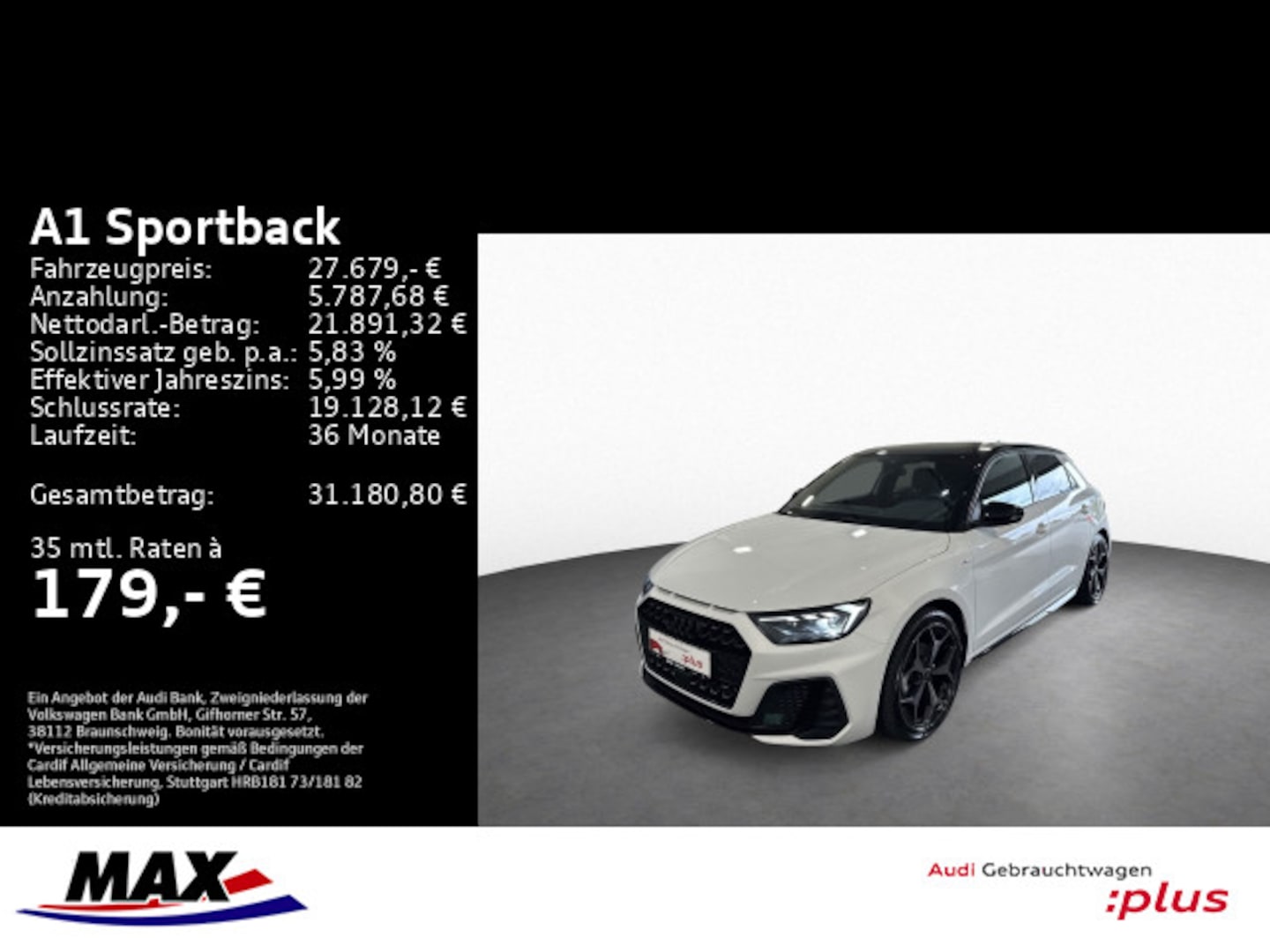 Bild über Audi A1 Sportback S line 30 TFSI S tronic - für weitere Informationen kontaktieren Sie den Audi Partner