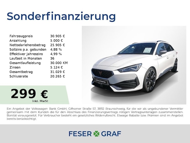 CUPRA Leon Sportstourer VZ 2.0 TSI NAVI/​PDC/​ACC/​LED (DKT5015987)