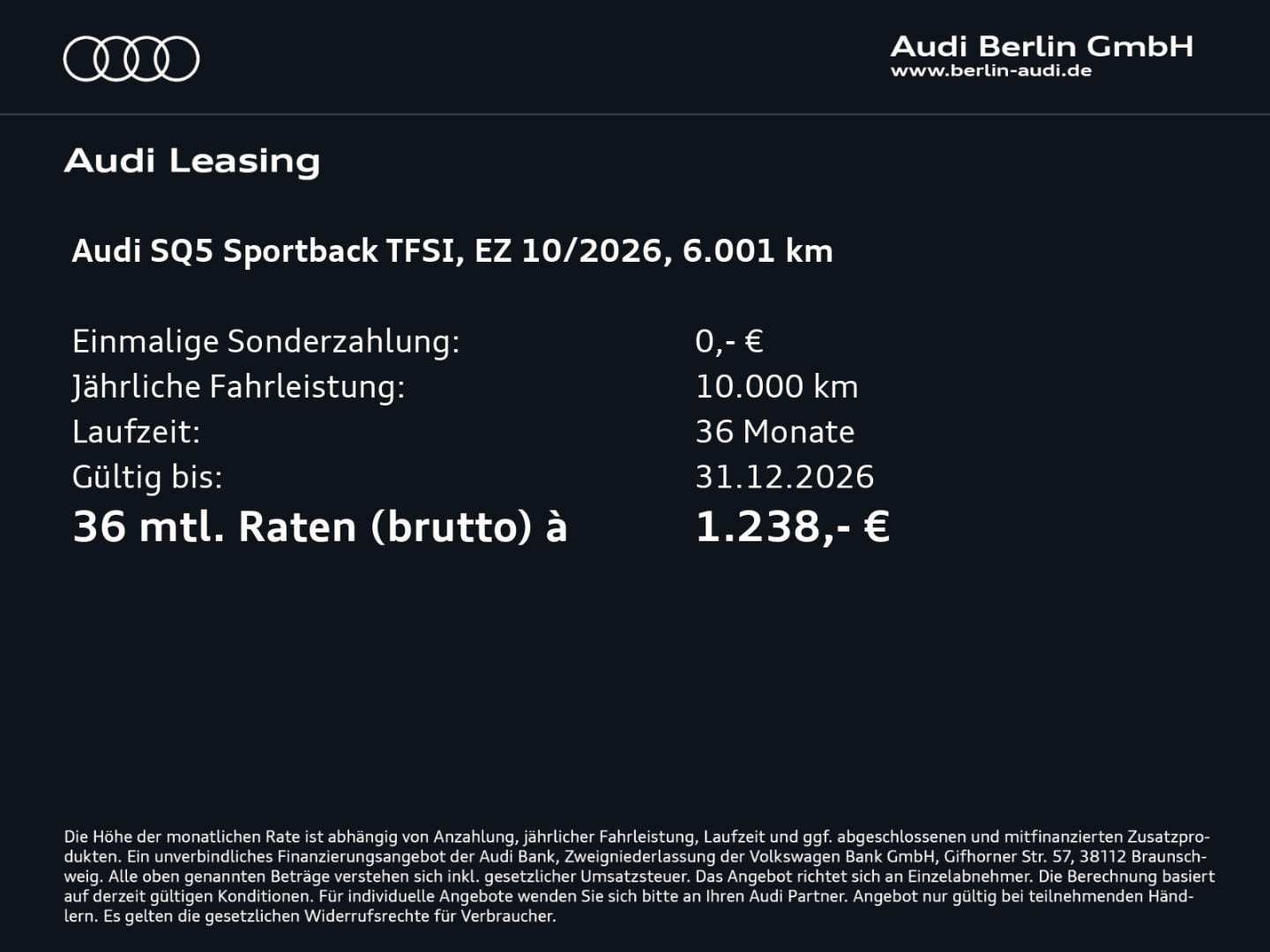 Bild über Audi SQ5 Sportback TFSI 270 kW S tronic - für weitere Informationen kontaktieren Sie den Audi Partner