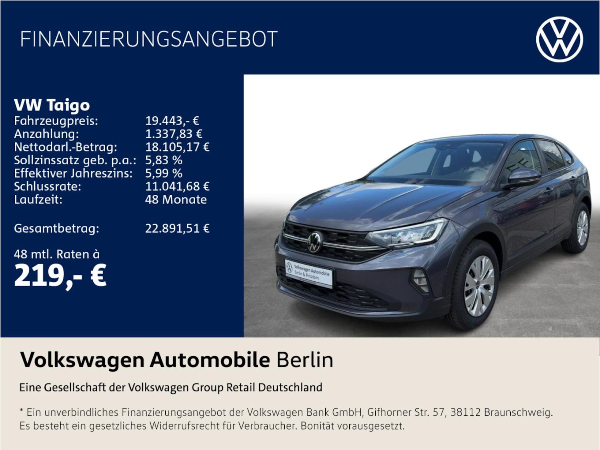 Volkswagen Taigo Basis-Modell