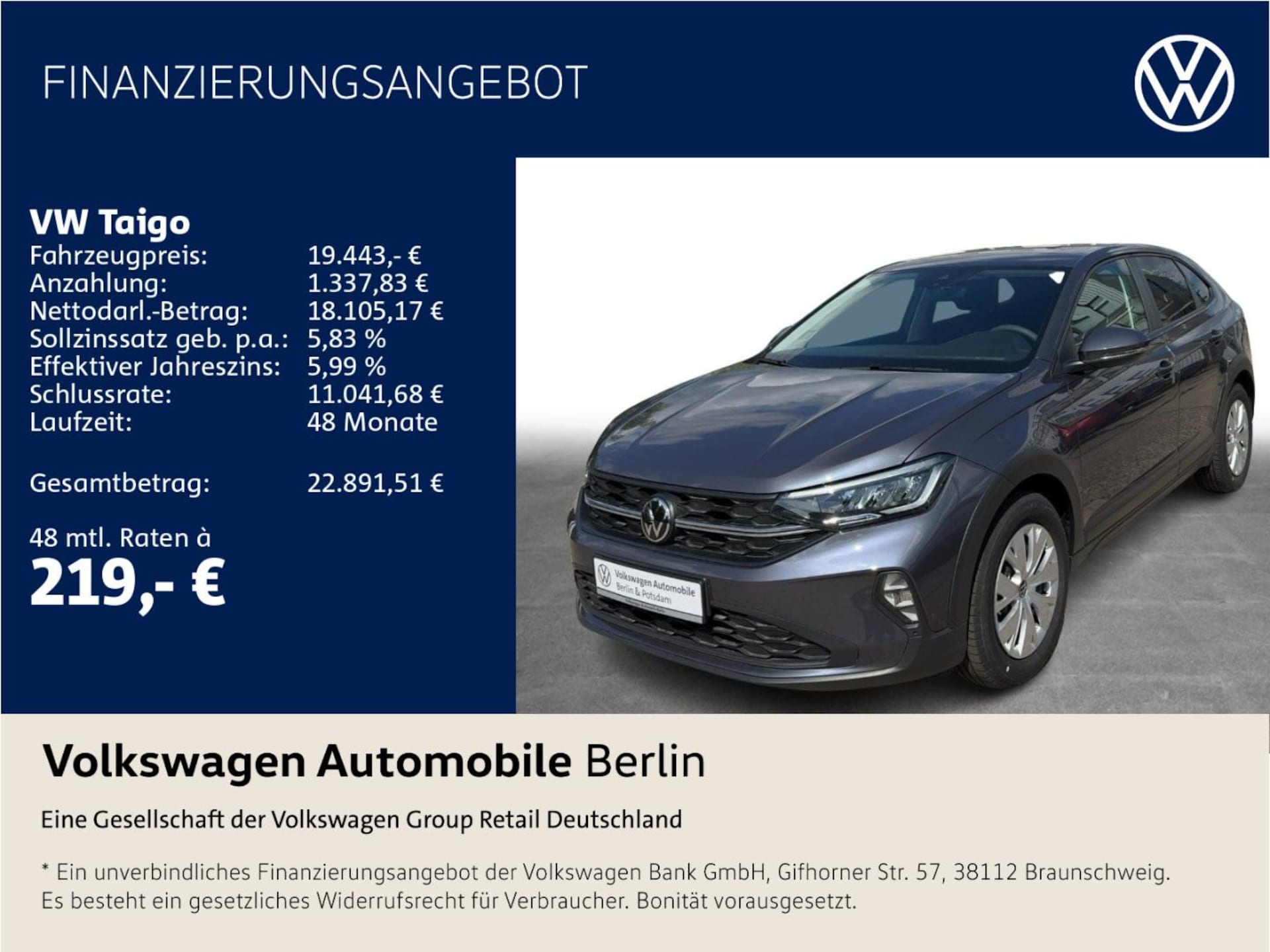 Volkswagen Taigo Basis-Modell