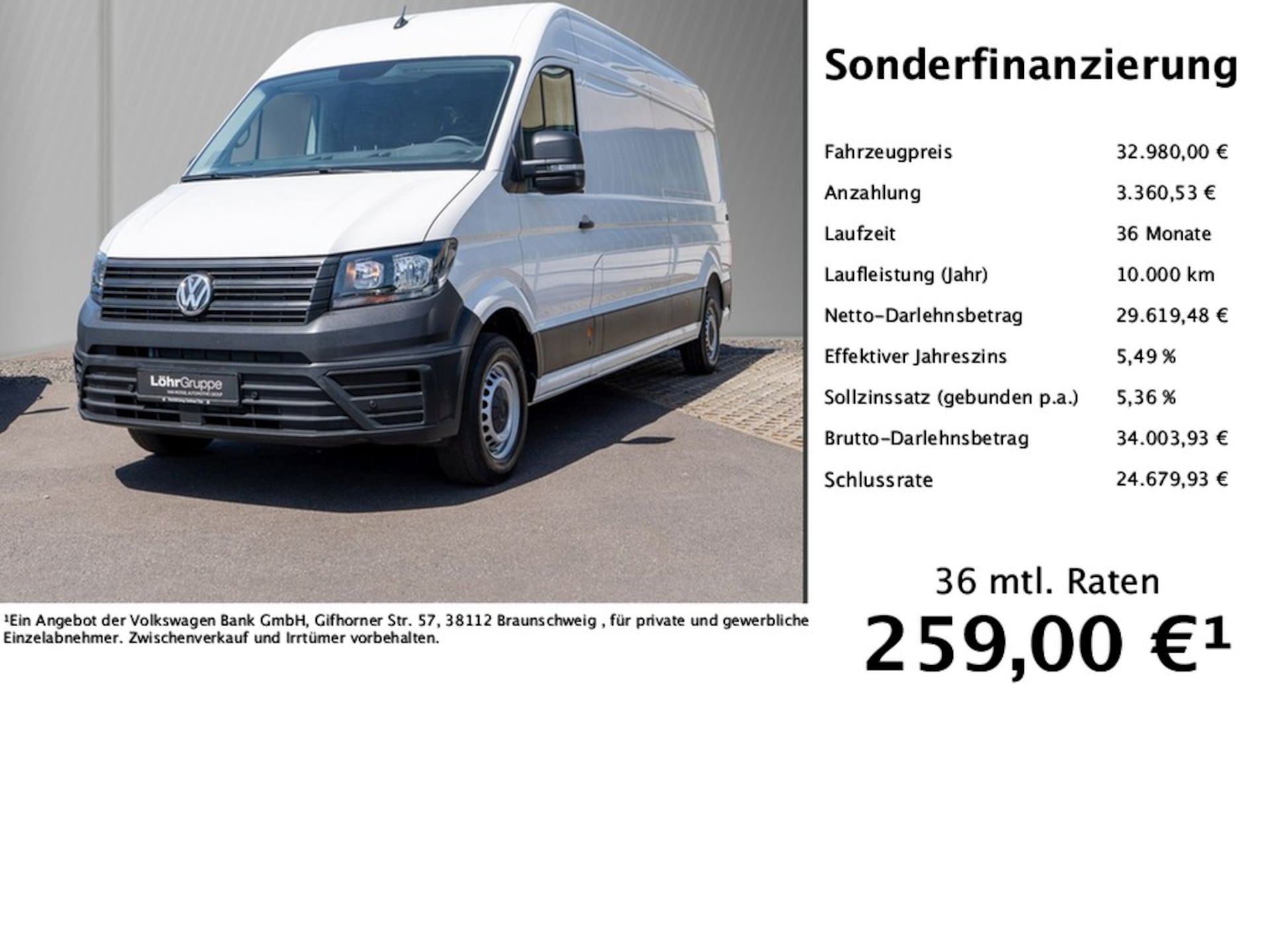 Volkswagen Crafter Kasten langer Radstand