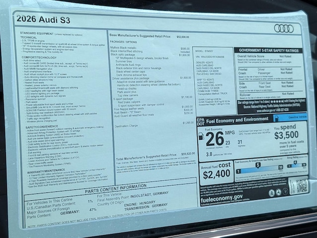 2026 Audi S3 Sedan