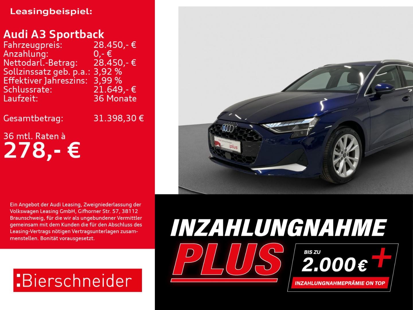 Bild über Audi A3 Sportback advanced 30 TFSI S tronic - für weitere Informationen kontaktieren Sie den Audi Partner