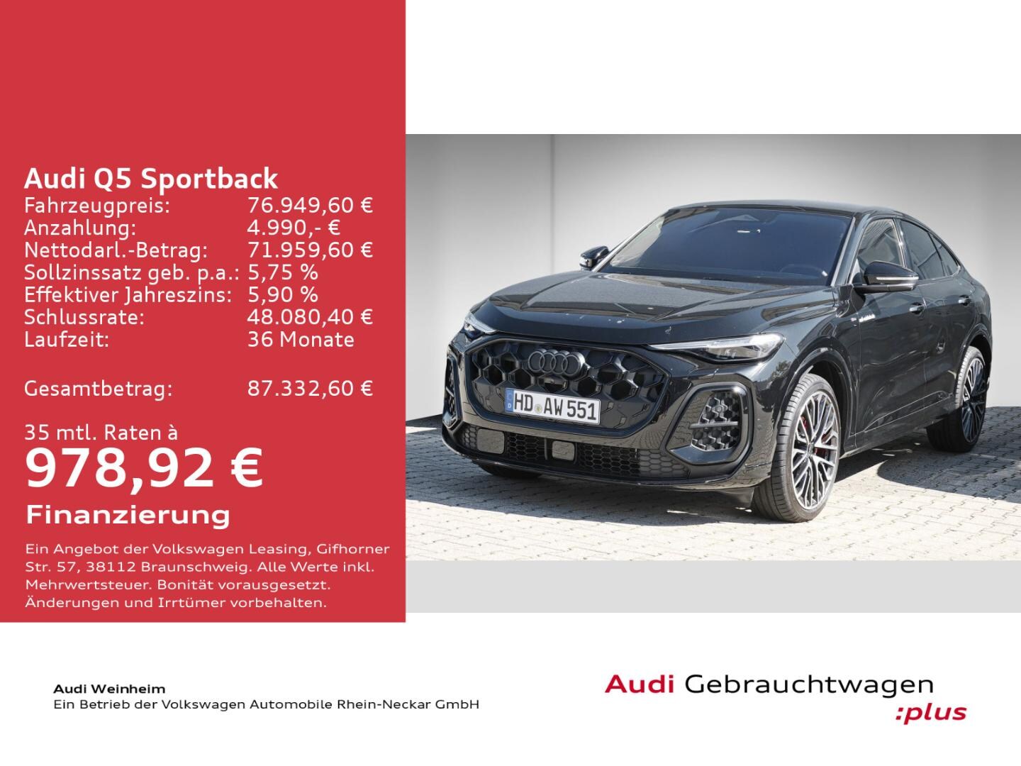Bild über Audi Q5 Sportback TDI quattro 150 kW S tronic - für weitere Informationen kontaktieren Sie den Audi Partner