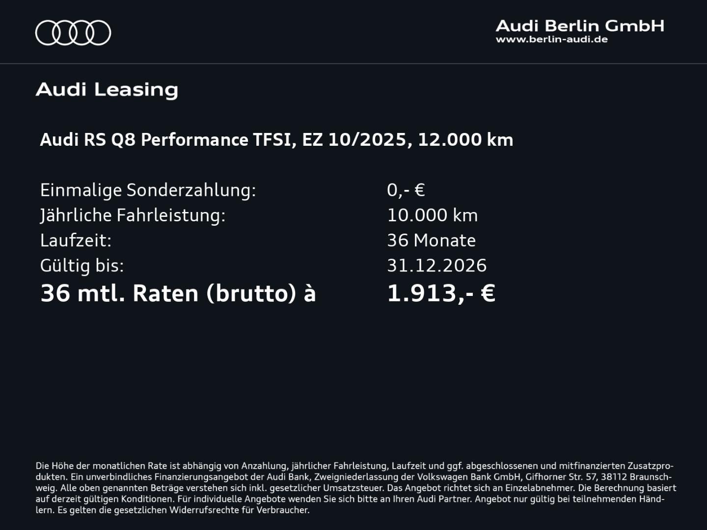 Bild über Audi RS Q8 SUV TFSI quattro 471 kW tiptronic - für weitere Informationen kontaktieren Sie den Audi Partner