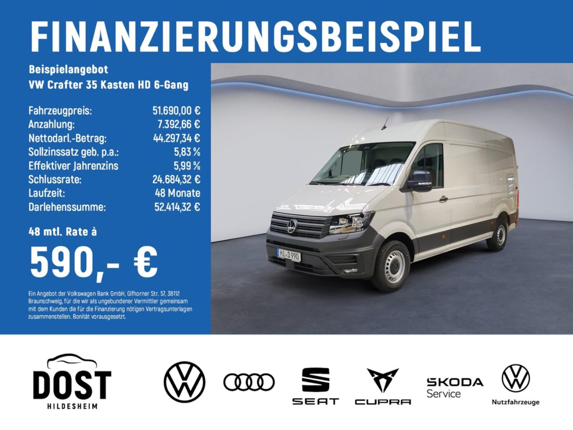 Volkswagen Crafter Kasten mittlerer Radstand