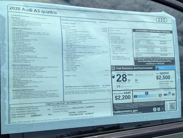 2026 Audi A3 Sedan