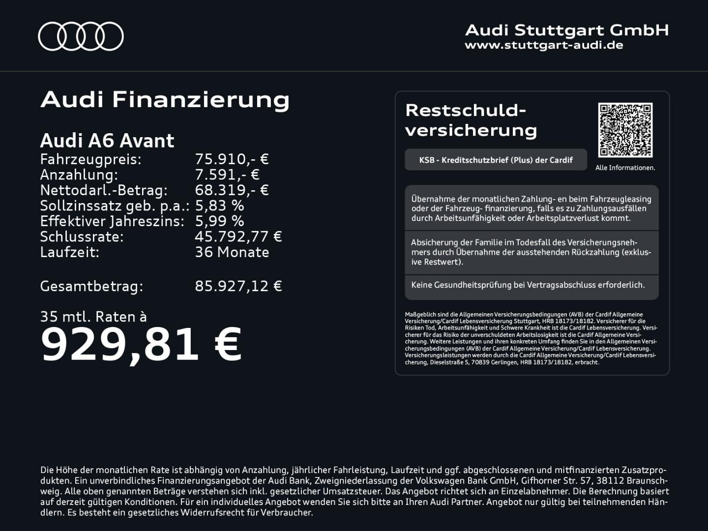 Bild über Audi A6 Avant e-hybrid edition one e-hybrid quattro 270 kW S tronic - für weitere Informationen kontaktieren Sie den Audi Partner
