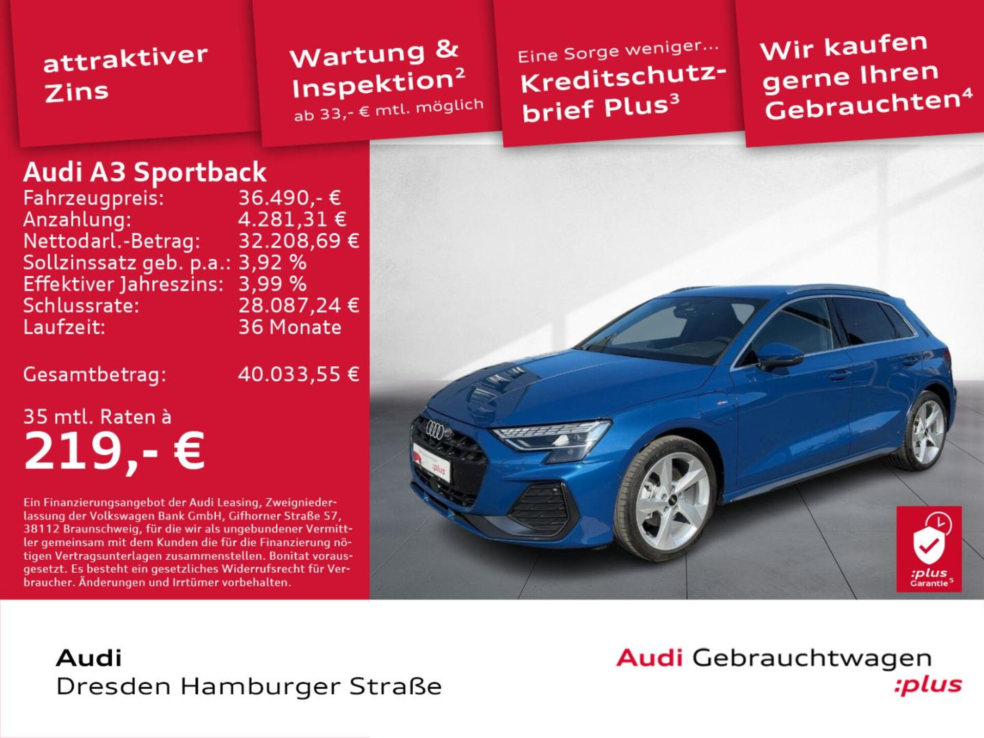 Audi A3 Sportback TFSI e S line