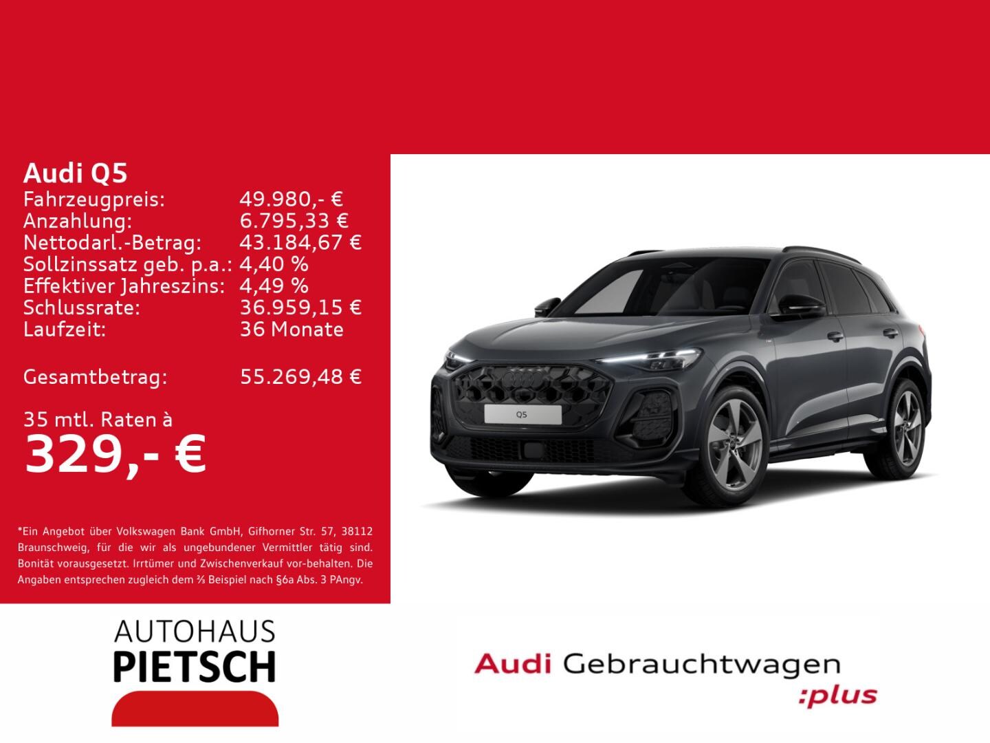 Bild über Audi Q5 SUV TFSI 150 kW S tronic - für weitere Informationen kontaktieren Sie den Audi Partner