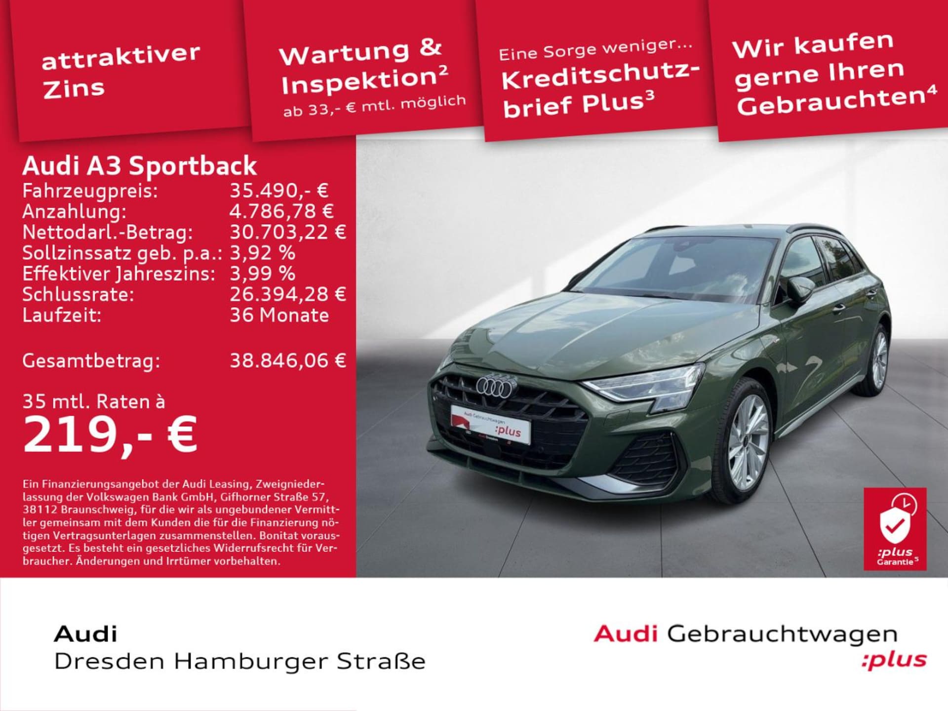 Audi A3 Sportback TFSI e S line