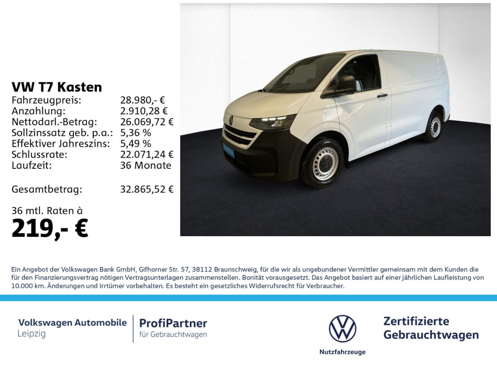 Volkswagen Transporter Kasten kurzer Radstand