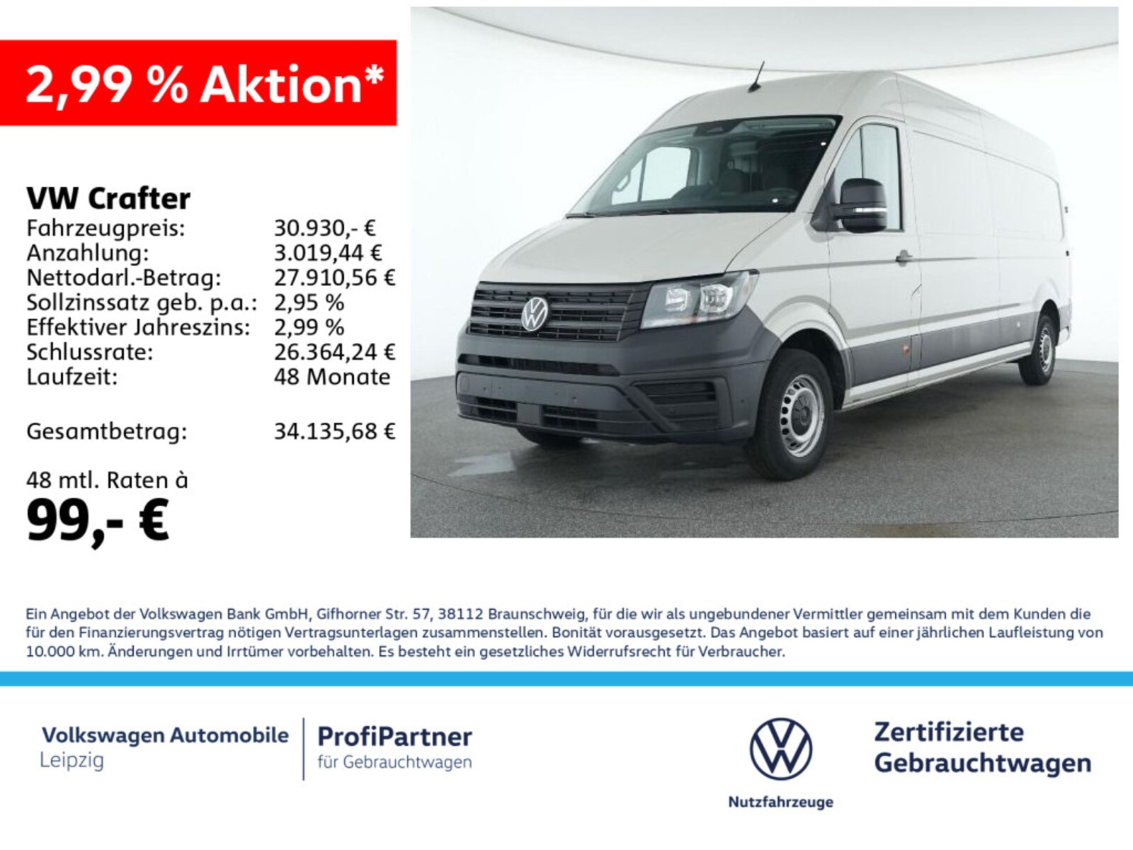 Volkswagen Crafter Kasten langer Radstand