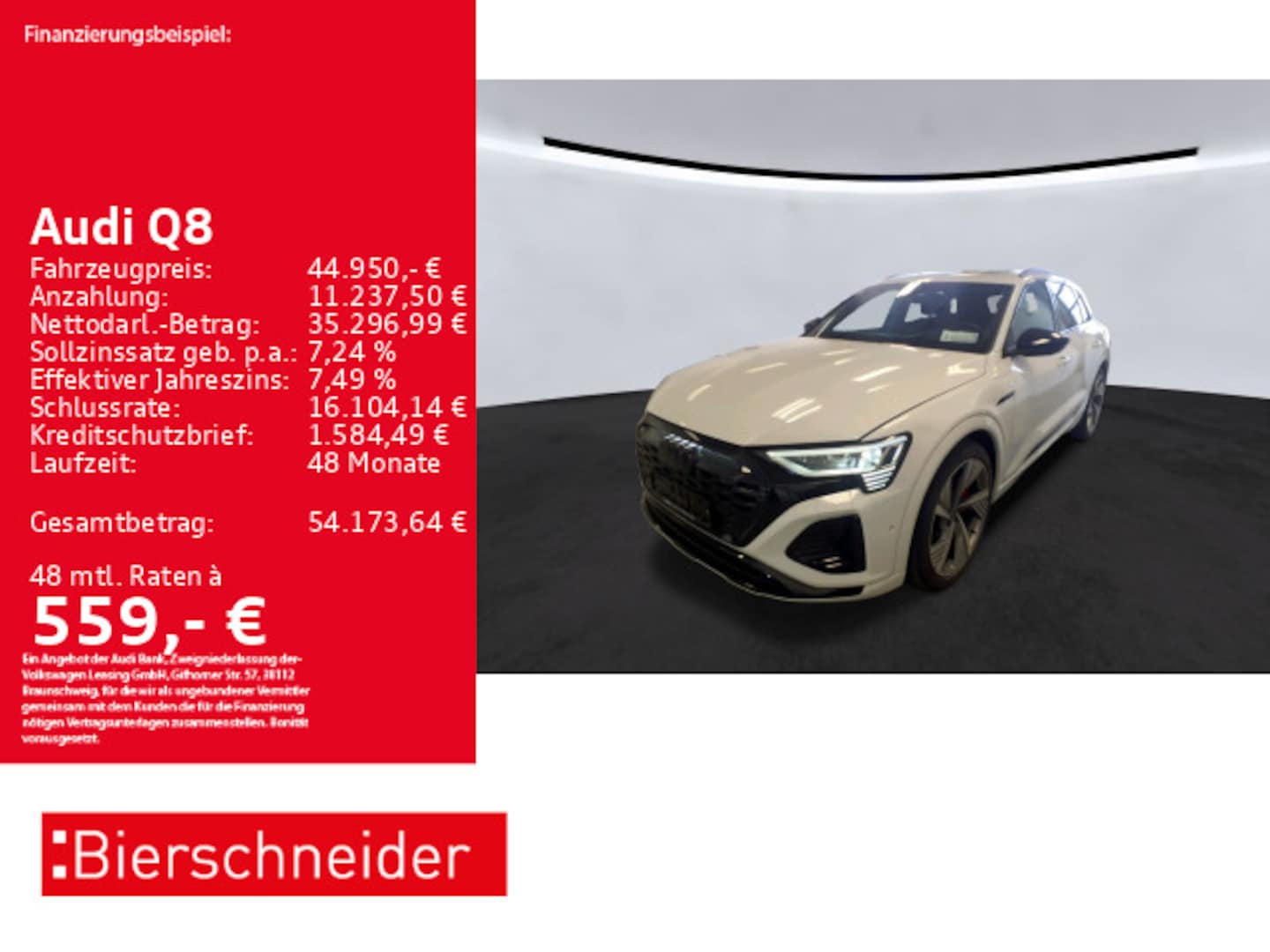 Bild über Audi Q8 e-tron S line 50 e-tron quattro - für weitere Informationen kontaktieren Sie den Audi Partner