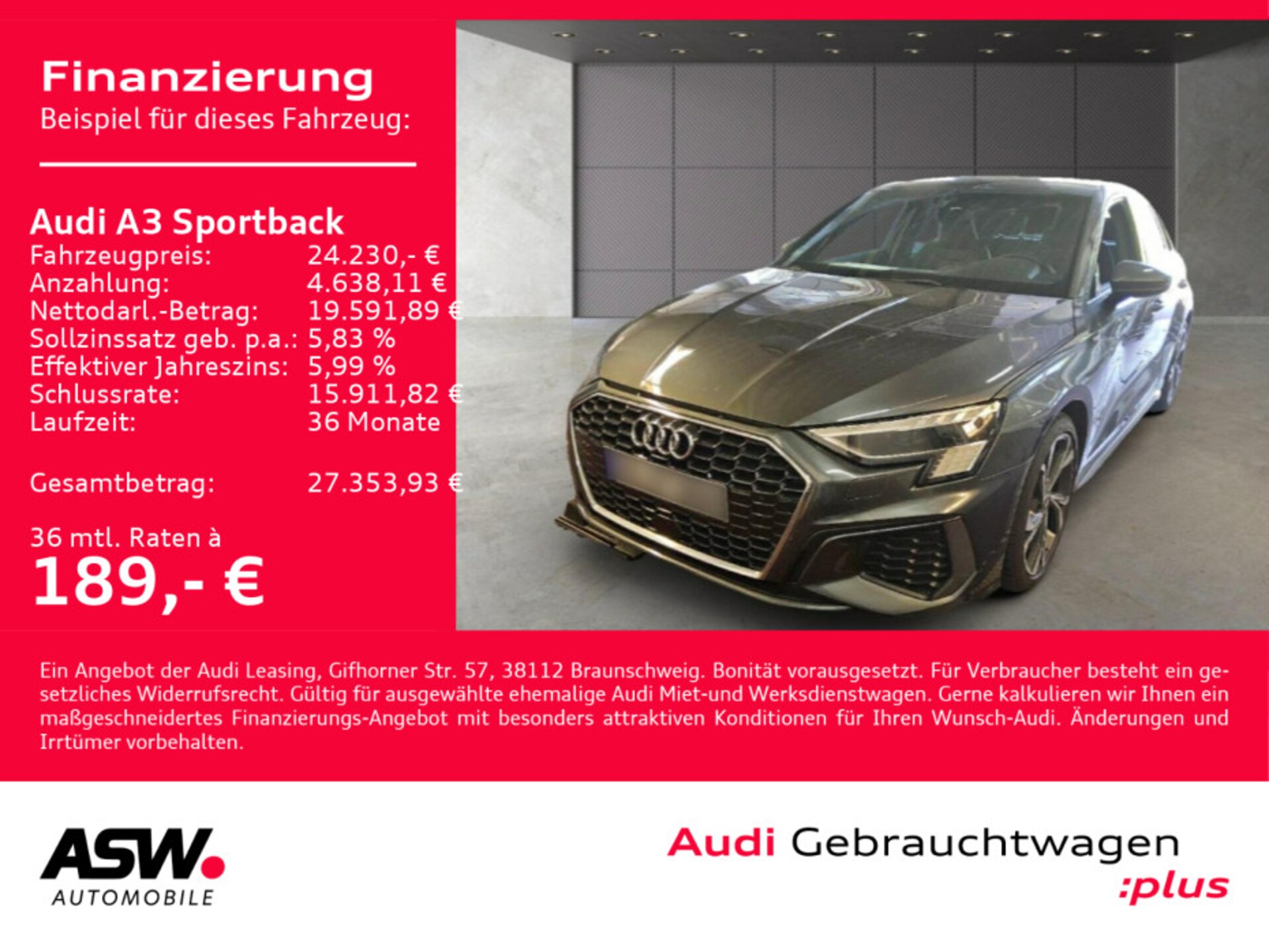 Audi A3 Sportback S line