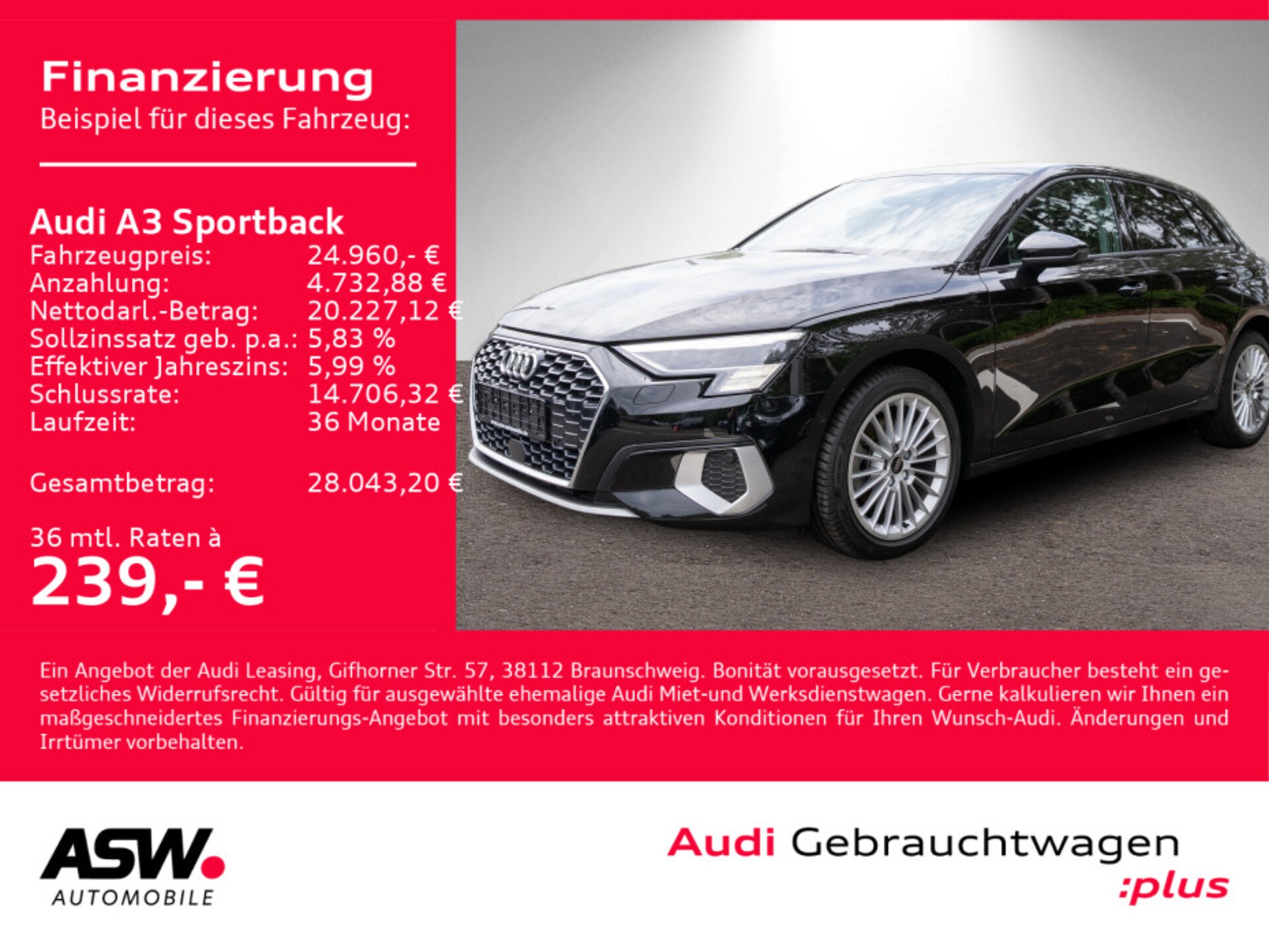 Audi A3 Sportback Advanced