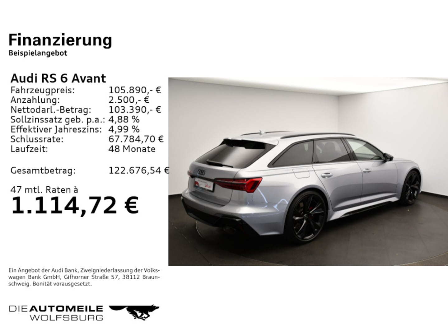 Bild über Audi RS 6 Avant TFSI quattro tiptronic - für weitere Informationen kontaktieren Sie den Audi Partner