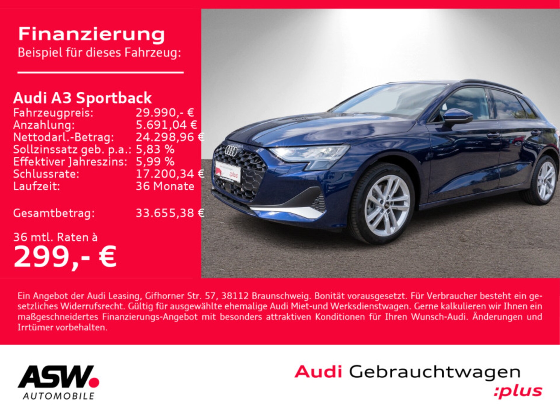 Audi A3 Sportback Advanced